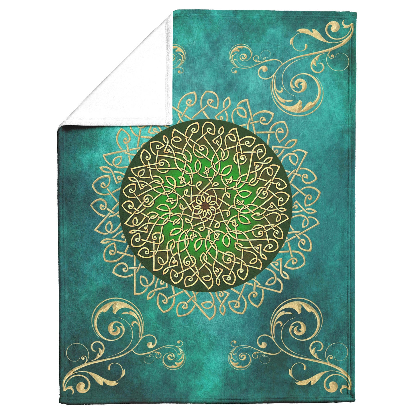 Celtic Burst Fleece Blanket - Sage