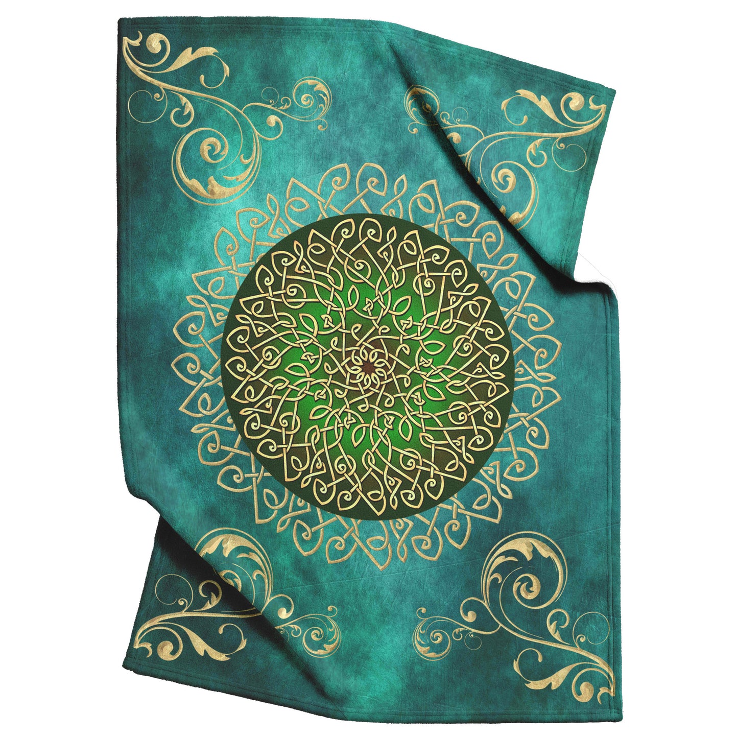 Celtic Burst Fleece Blanket - Sage