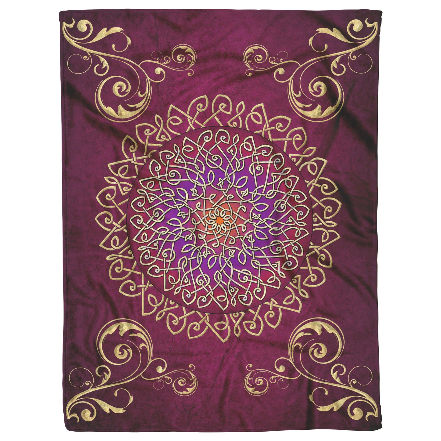 Celtic Burst Fleece Blanket - Sangria