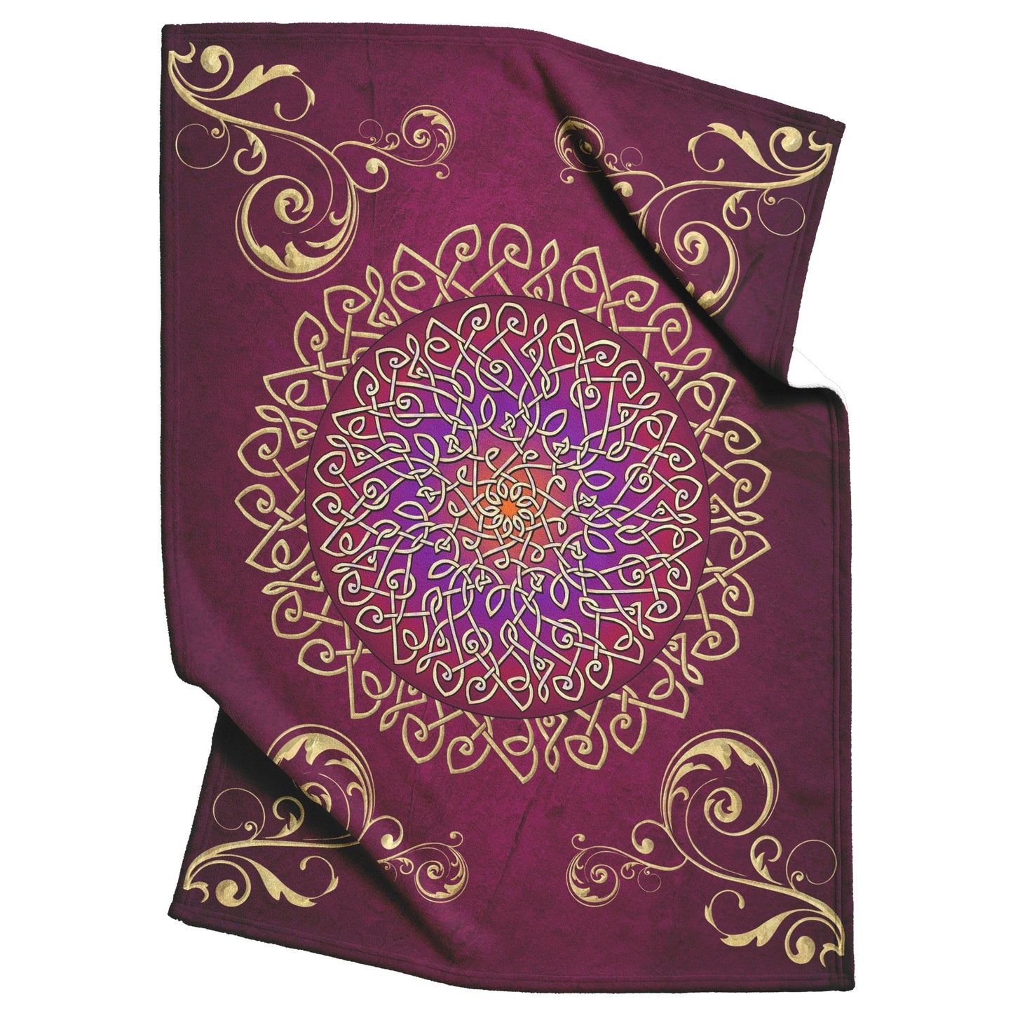 Celtic Burst Fleece Blanket - Sangria