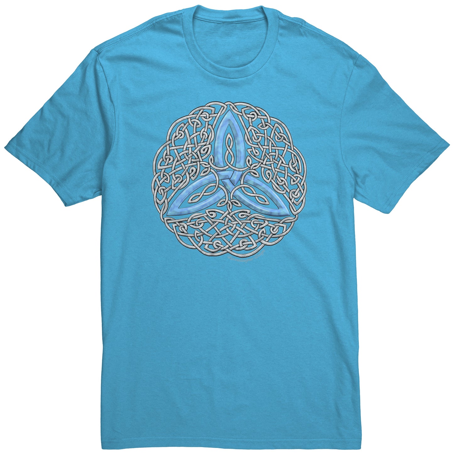 Celtic Flourish Trinity Knot - Blue Unisex T-Shirt
