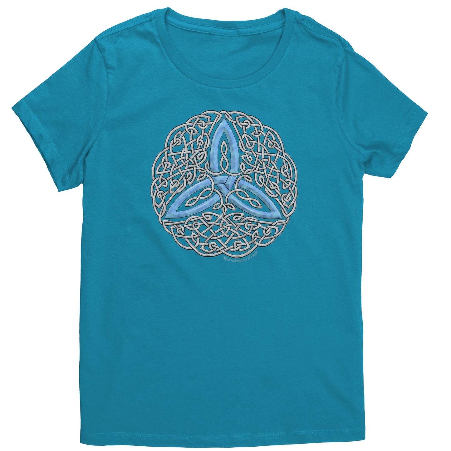 Celtic Flourish Trinity Knot - Blue Womens T-Shirt