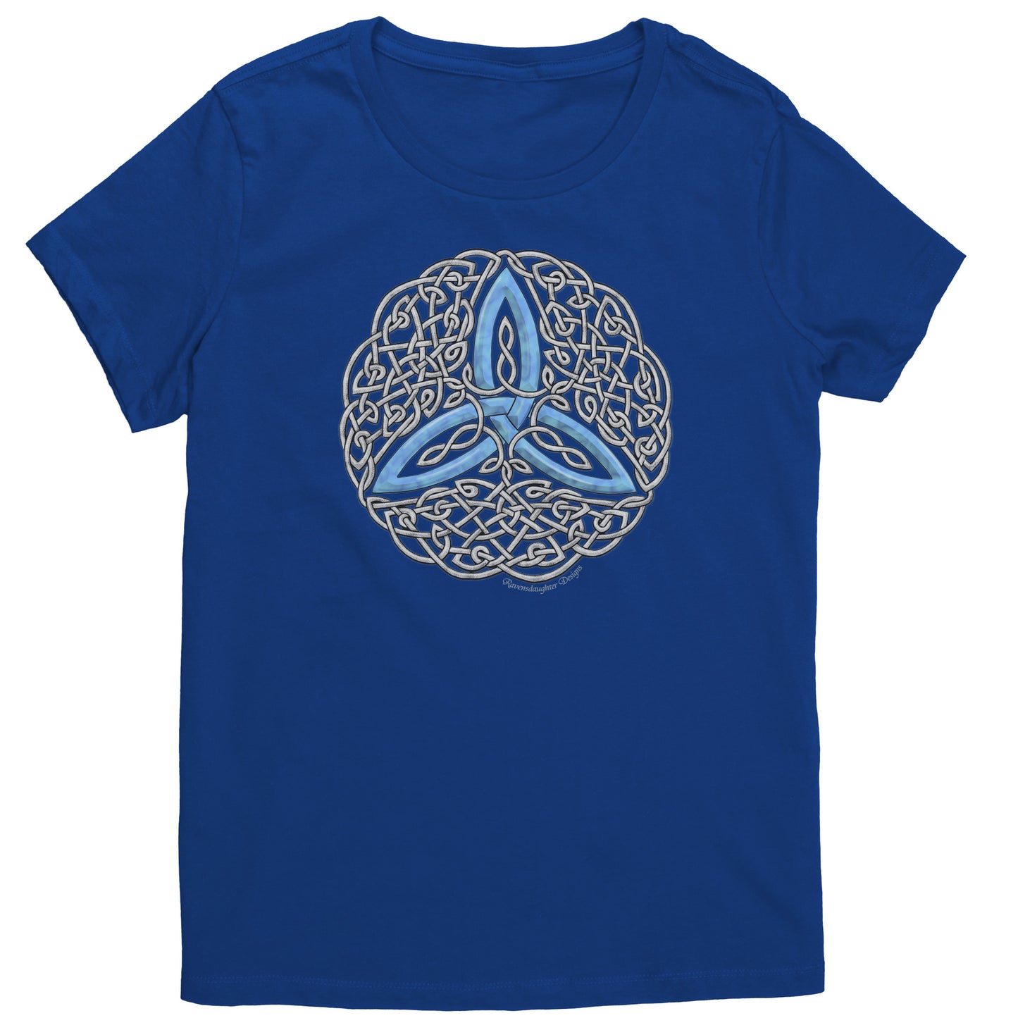 Celtic Flourish Trinity Knot - Blue Womens T-Shirt