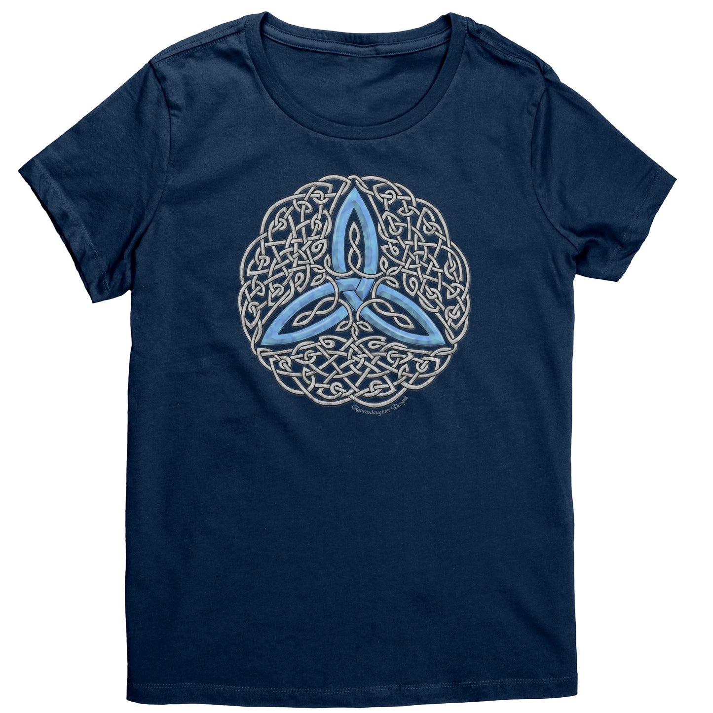 Celtic Flourish Trinity Knot - Blue Womens T-Shirt