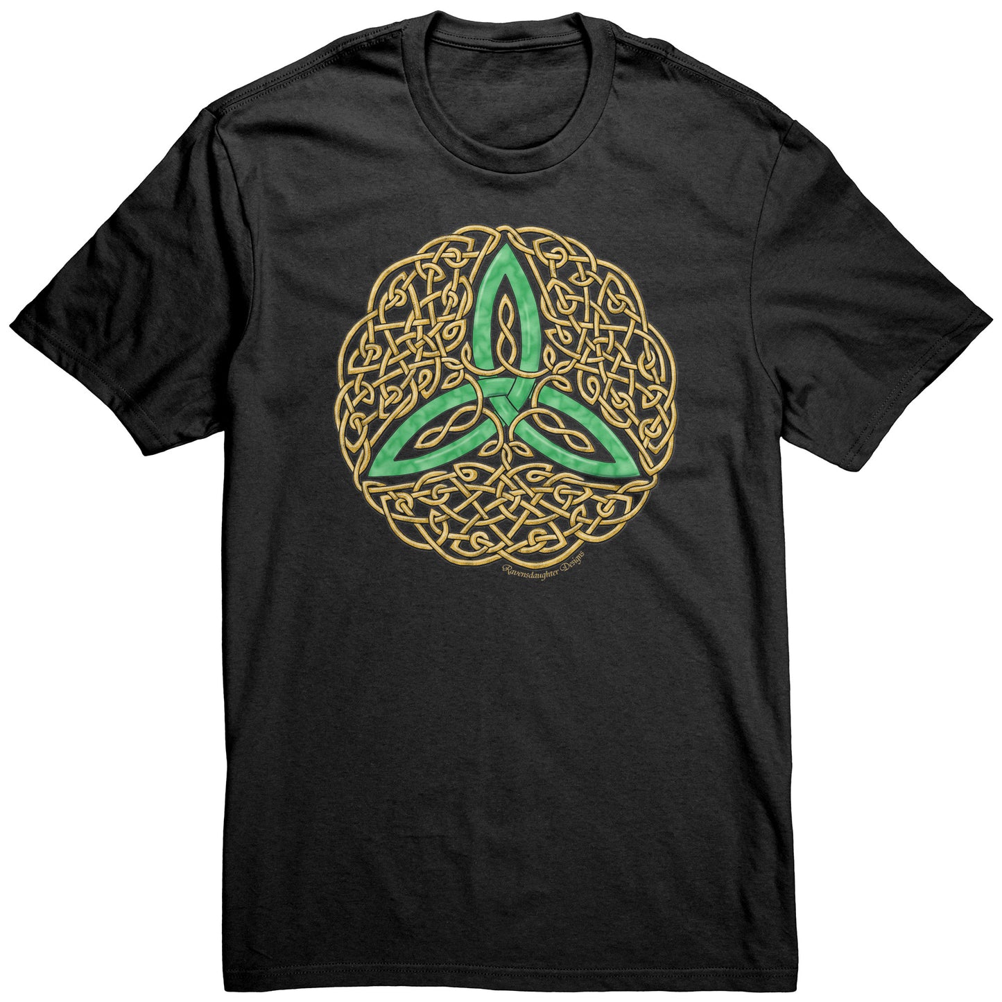 Celtic Flourish Trinity Knot - Green Unisex T-Shirt