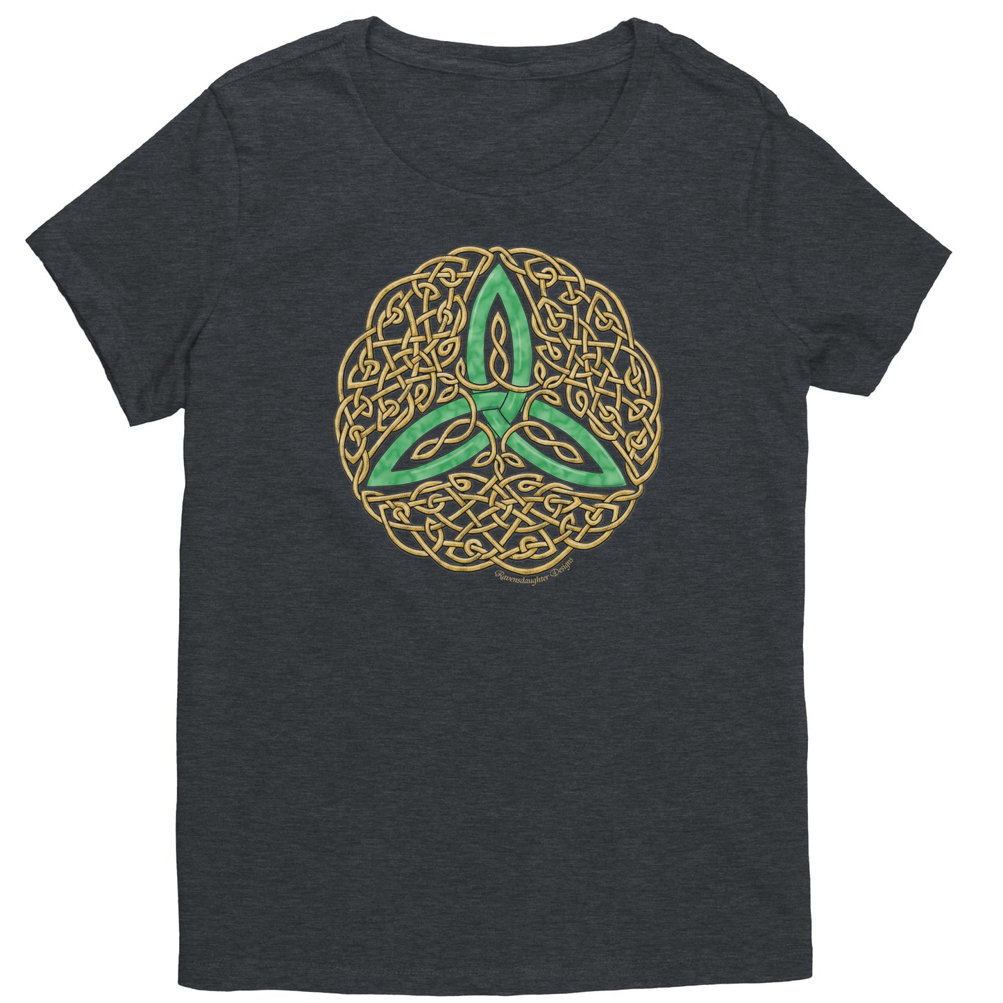 Celtic Flourish Trinity Knot - Green Women's T-Shirt