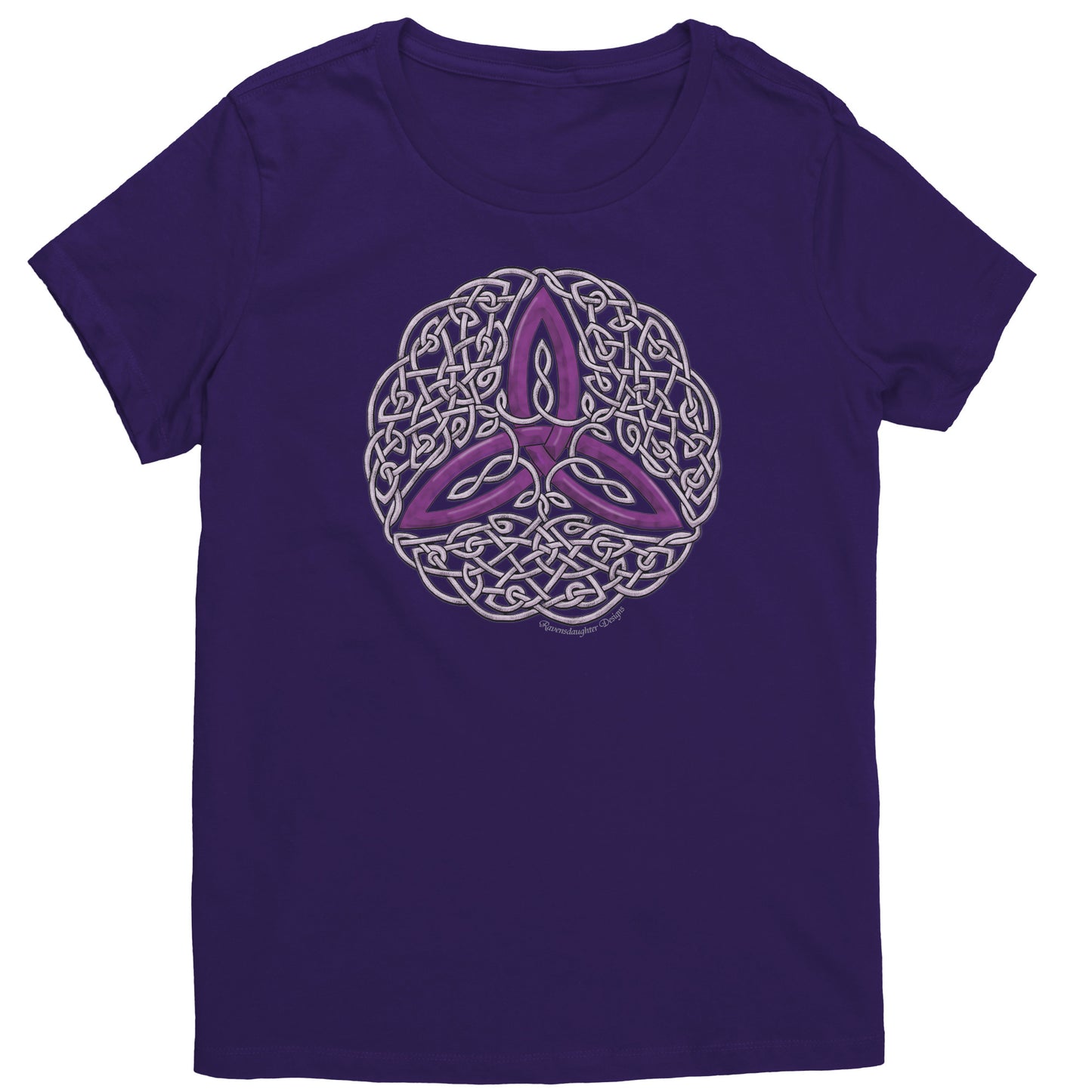 Celtic Flourish Trinity Knot - Purple Womens T-Shirt