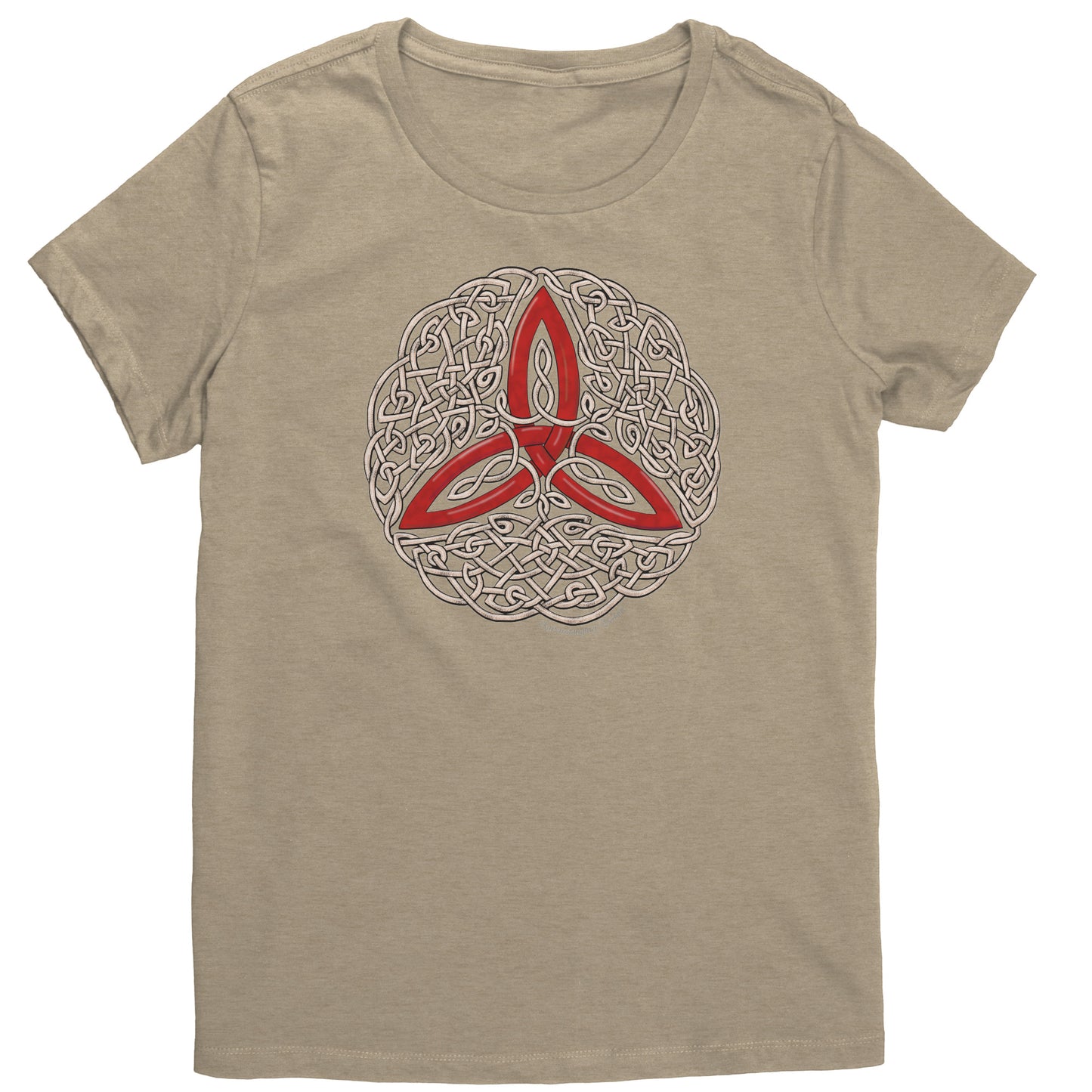 Celtic Flourish Trinity Knot - Red Womens T-Shirt