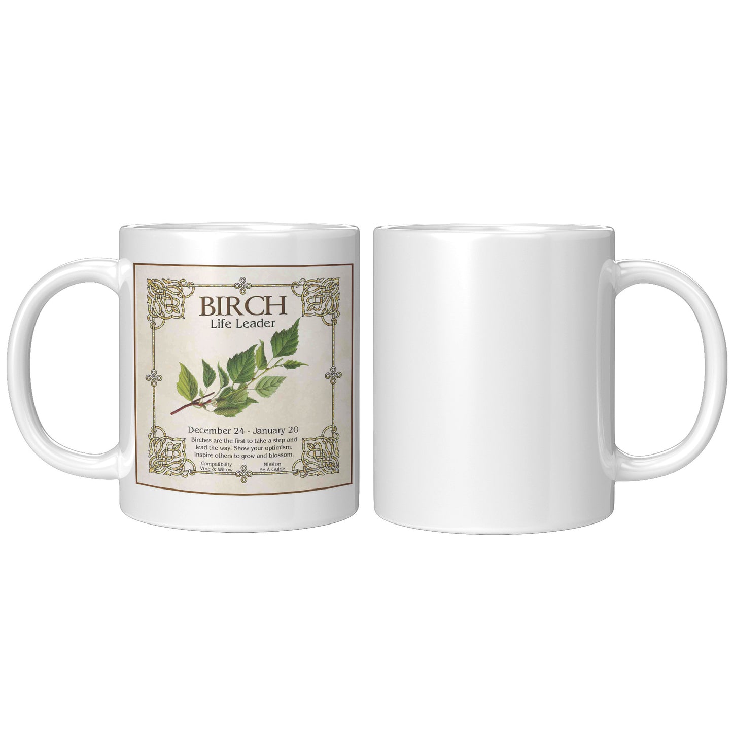 Celtic Tree Zodiac Accent Mug - Birch