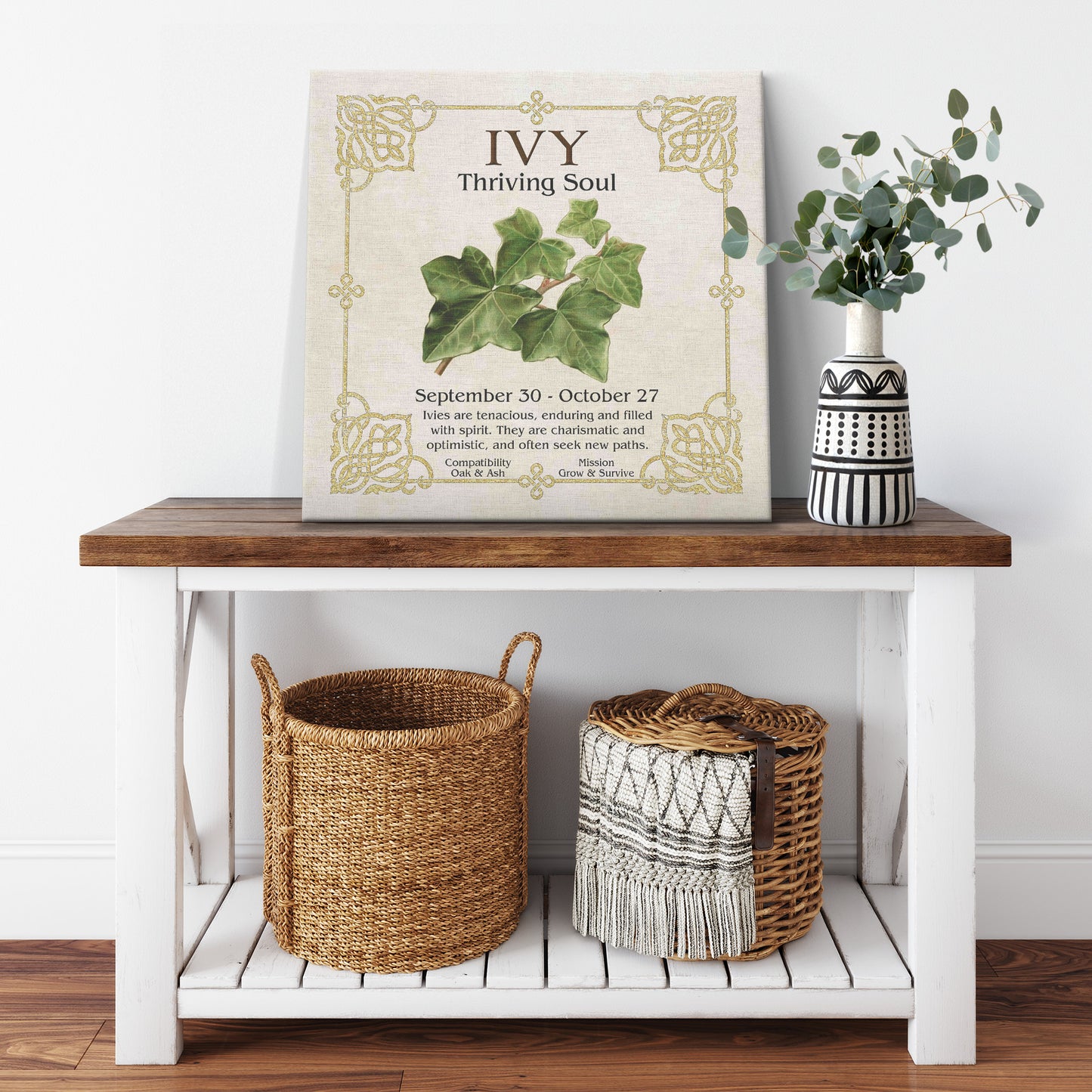 Celtic Tree Zodiac Canvas Print - Ivy