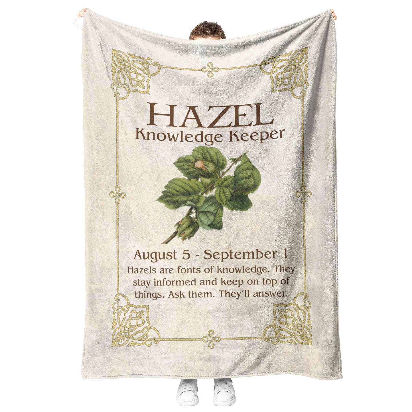Celtic Tree Zodiac Fleece Blanket - Hazel