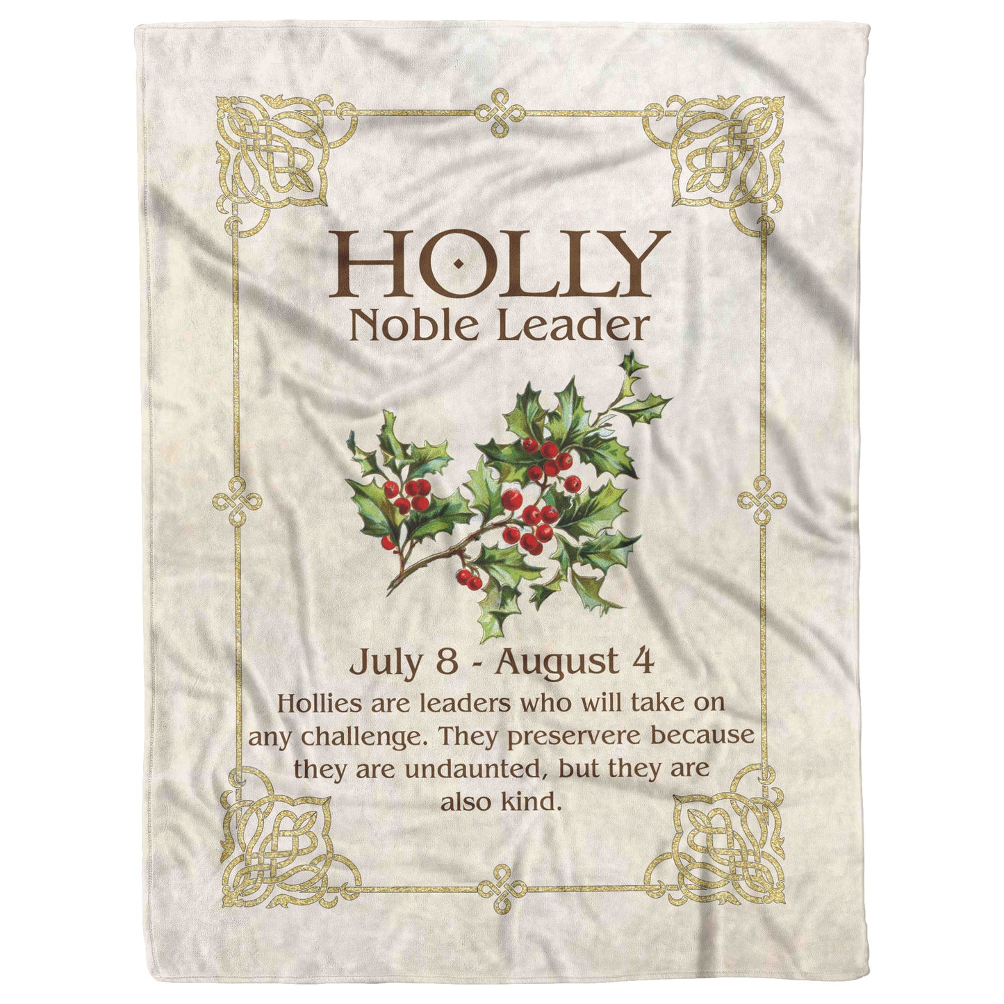 Celtic Tree Zodiac Fleece Blanket - Holly