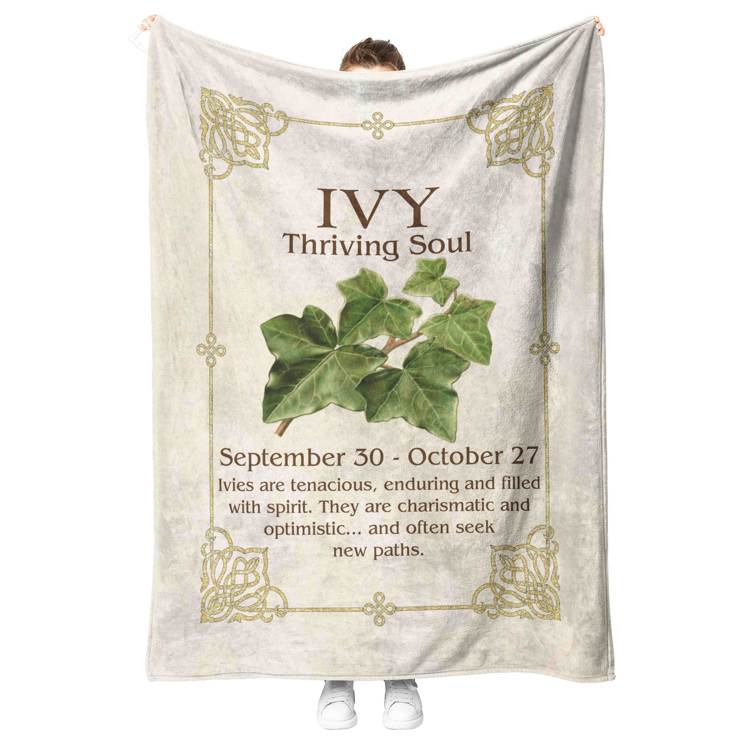 Celtic Tree Zodiac Fleece Blanket - Ivy