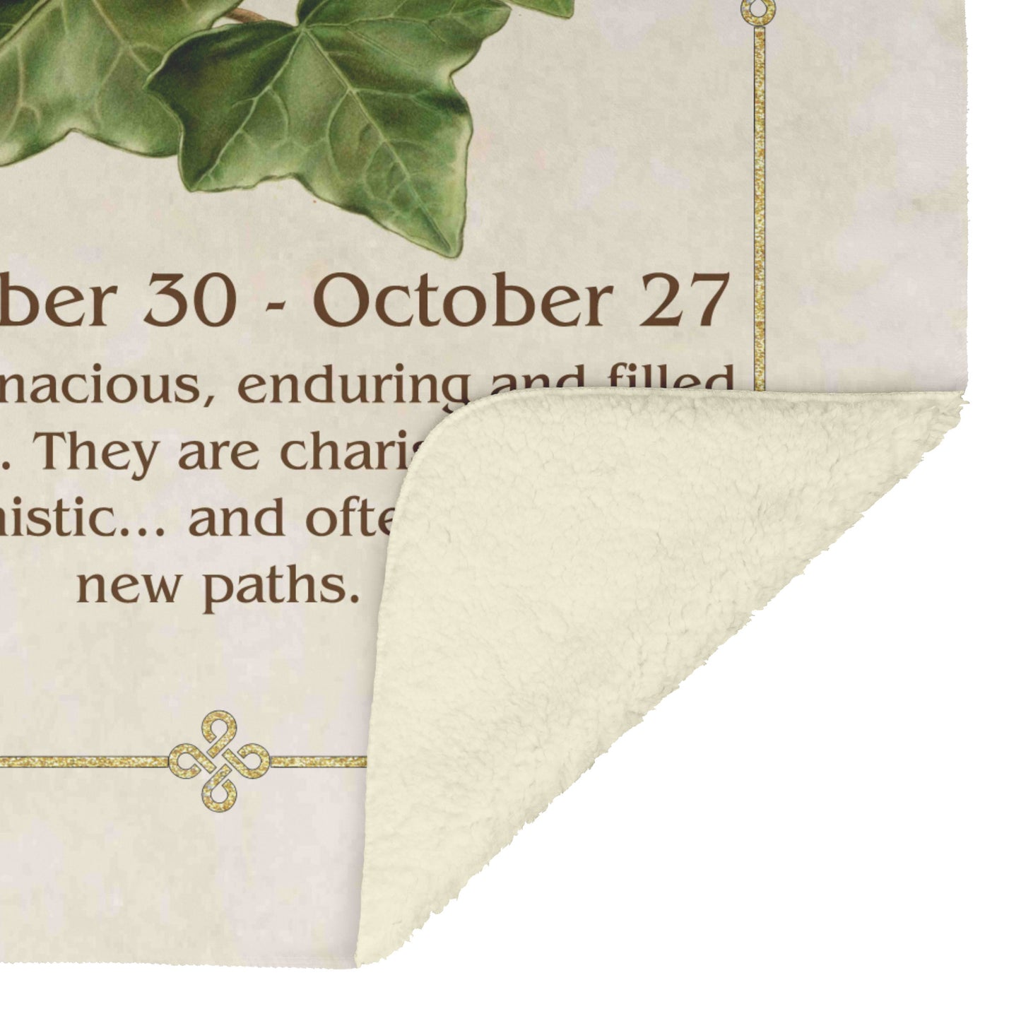 Celtic Tree Zodiac Fleece Blanket - Ivy