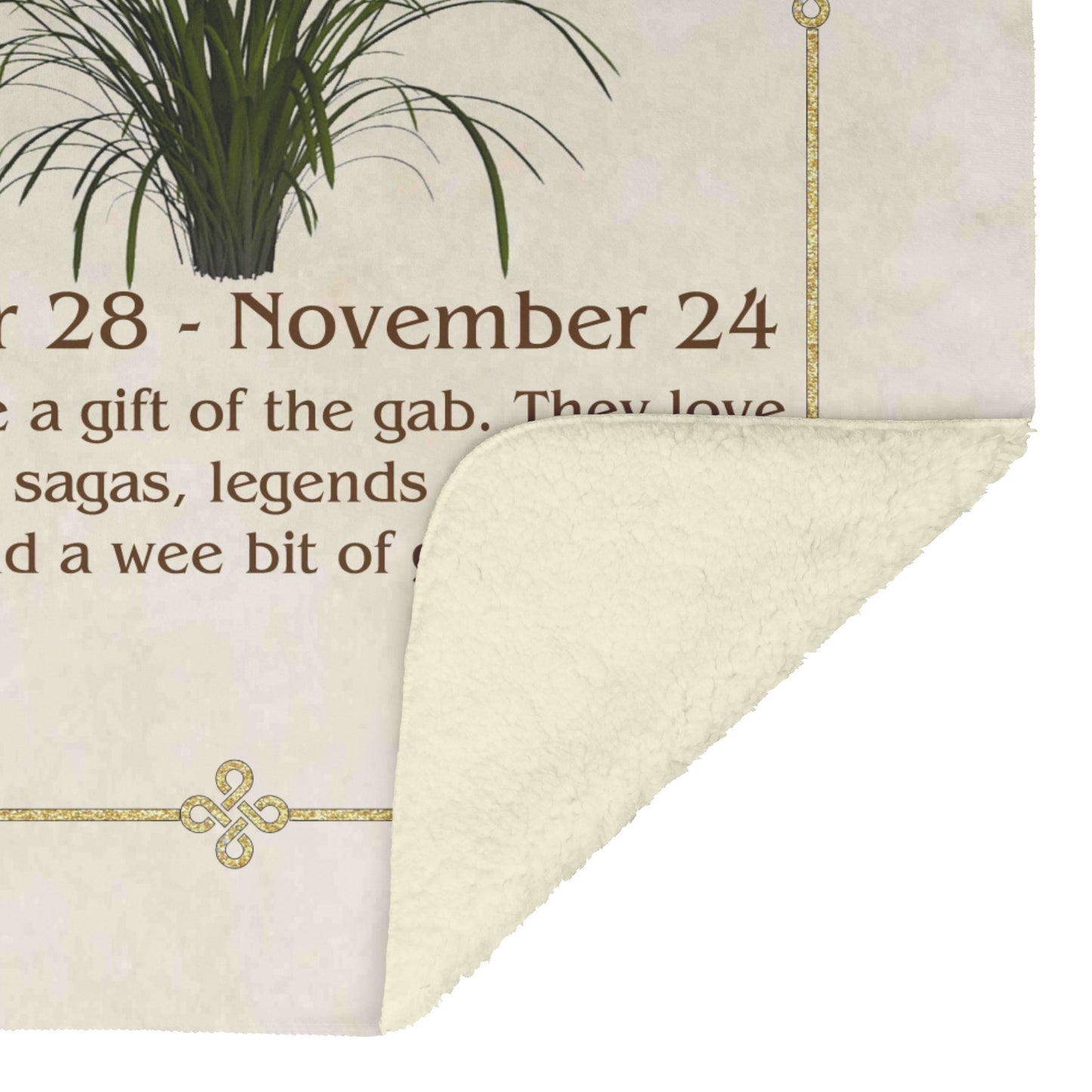 Celtic Tree Zodiac Fleece Blanket - Reed