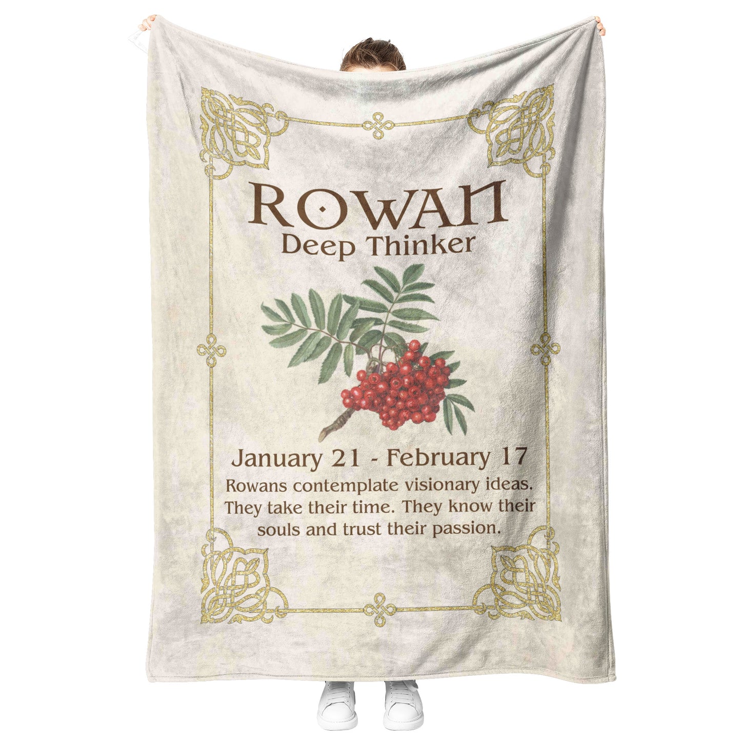 Celtic Tree Zodiac Fleece Blanket - Rowan