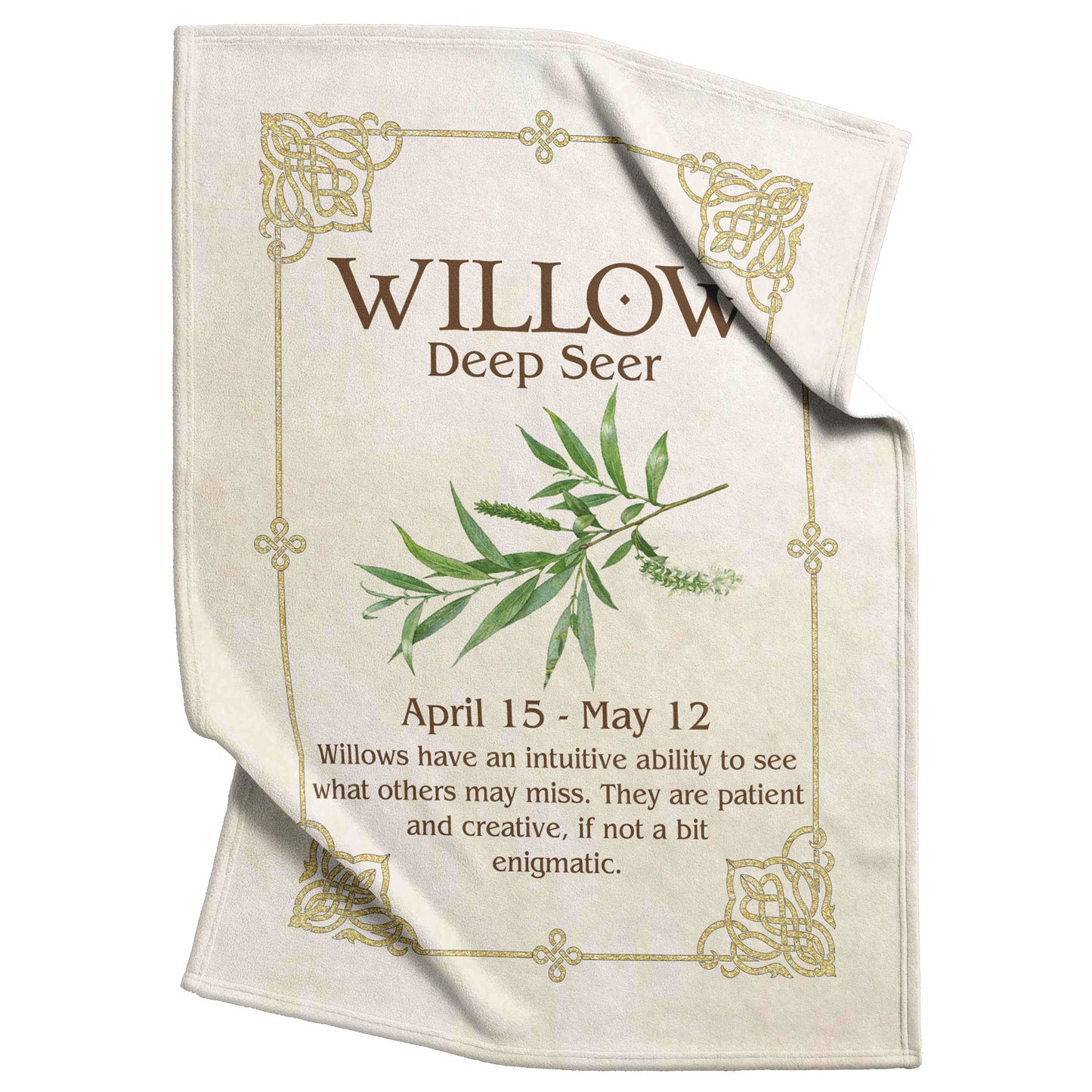 Celtic Tree Zodiac Fleece Blanket - Willow