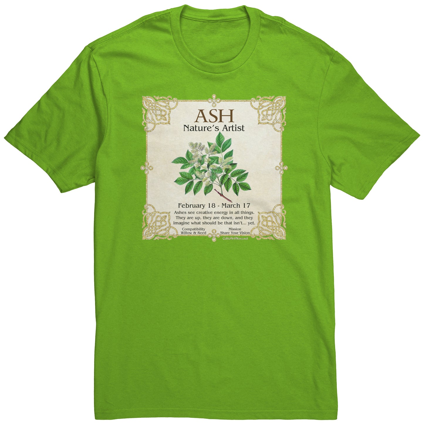 Celtic Tree Zodiac Unisex T-shirt - Ash