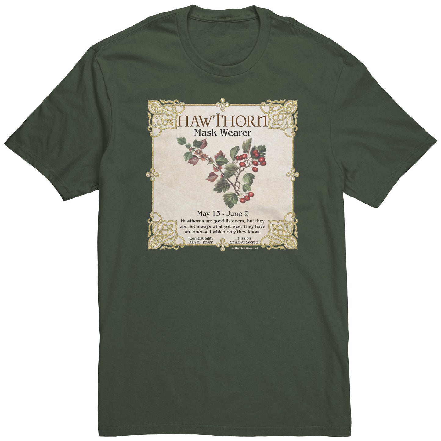 Celtic Tree Zodiac Unisex T-shirt - Hawthorn