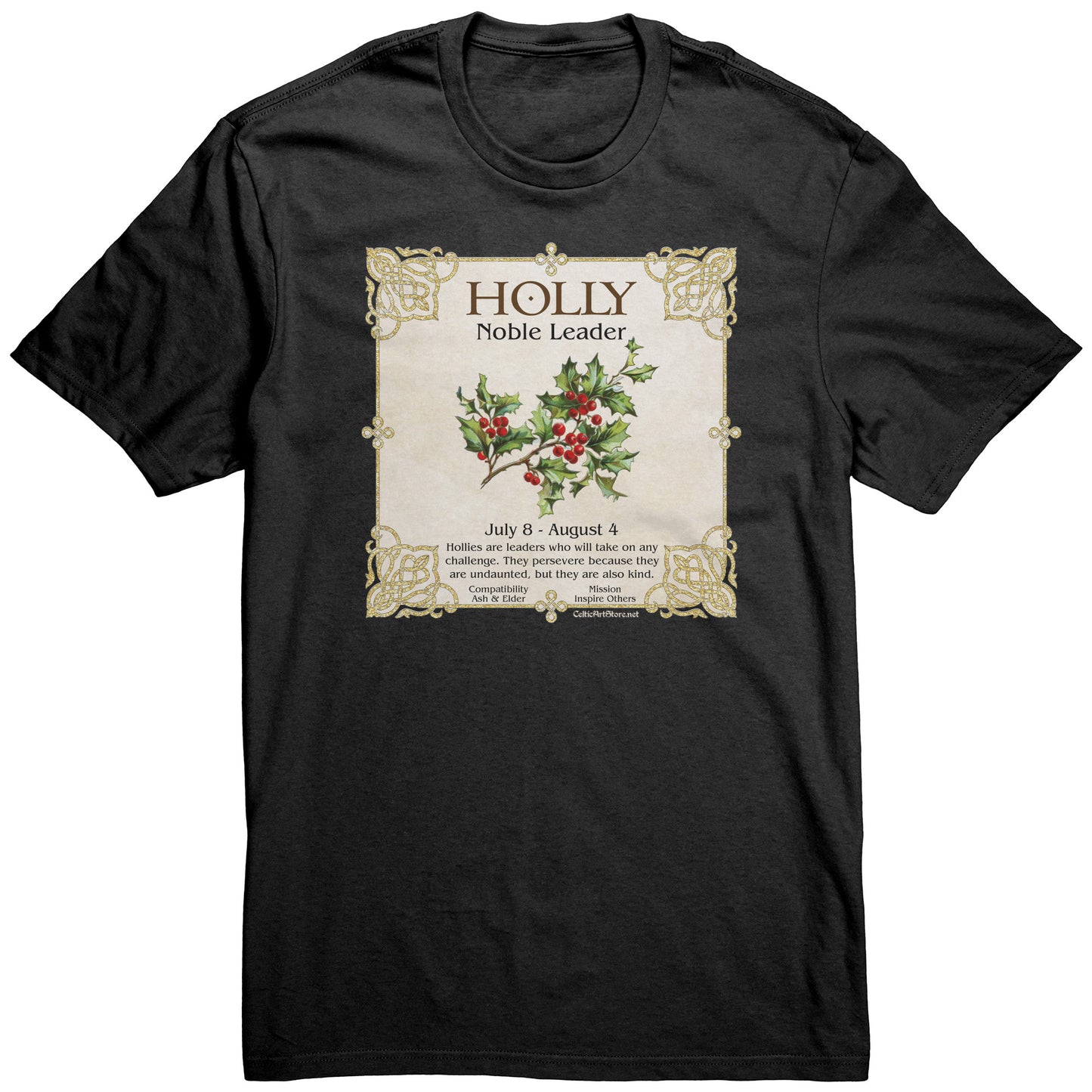 Celtic Tree Zodiac Unisex T-shirt - Holly