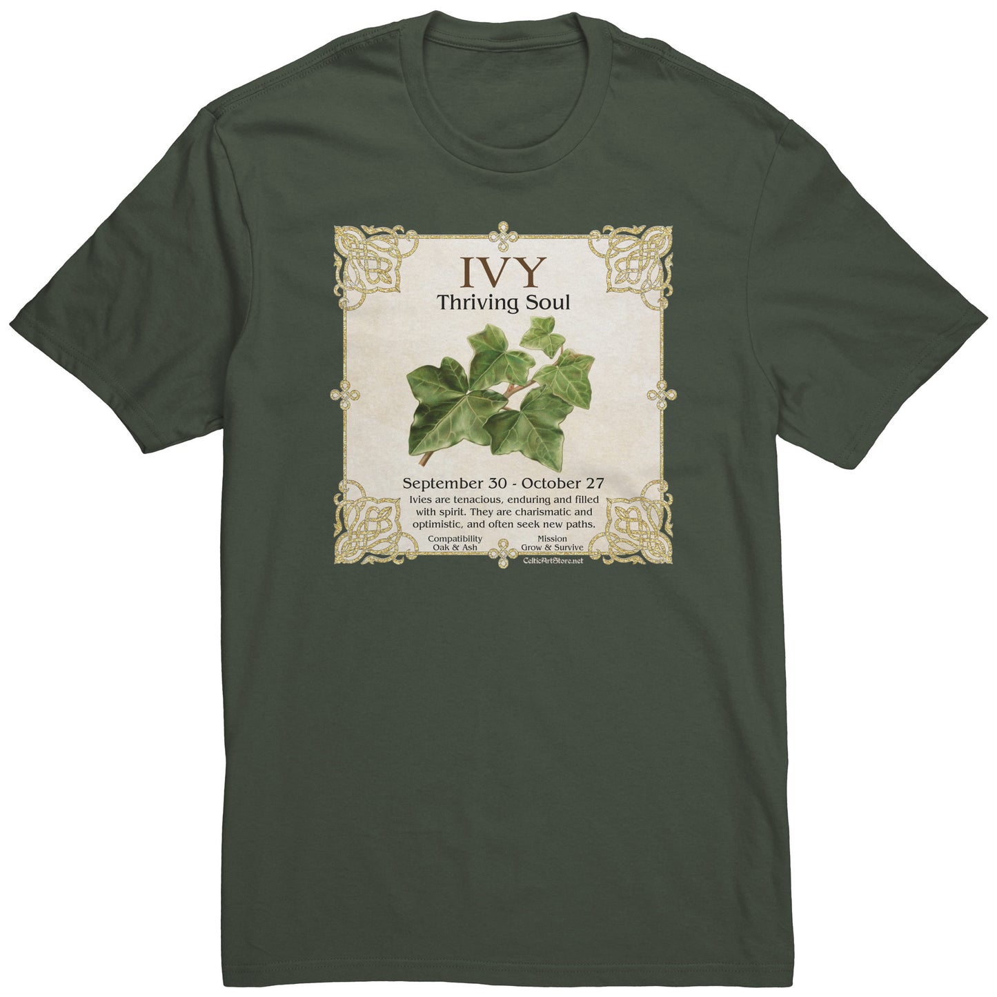 Celtic Tree Zodiac Unisex T-shirt - Ivy