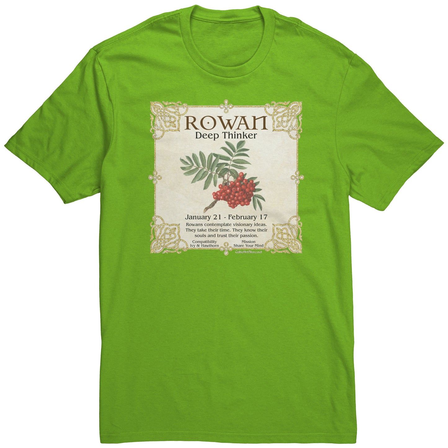 Celtic Tree Zodiac Unisex T-shirt - Rowan