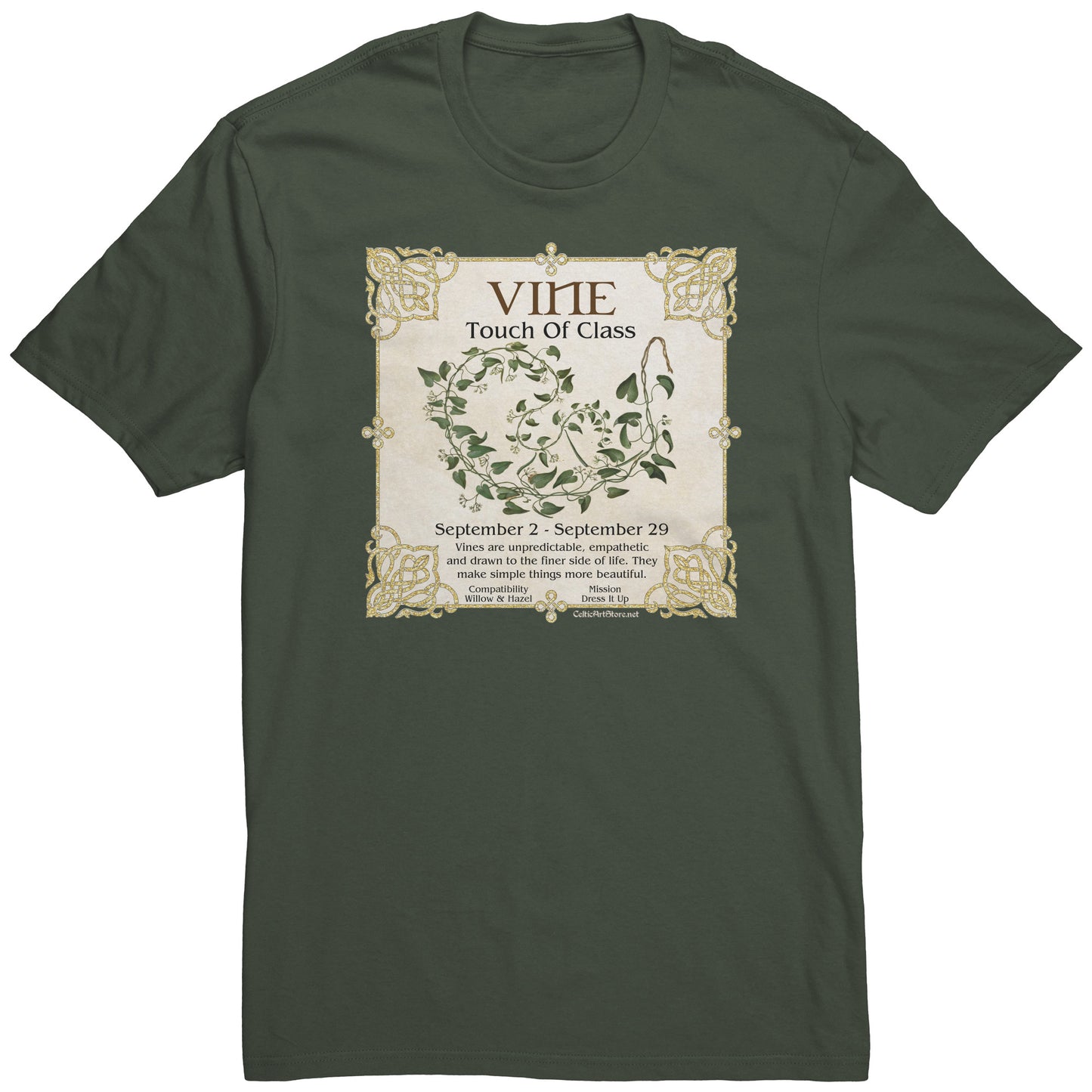 Celtic Tree Zodiac Unisex T-shirt - Vine