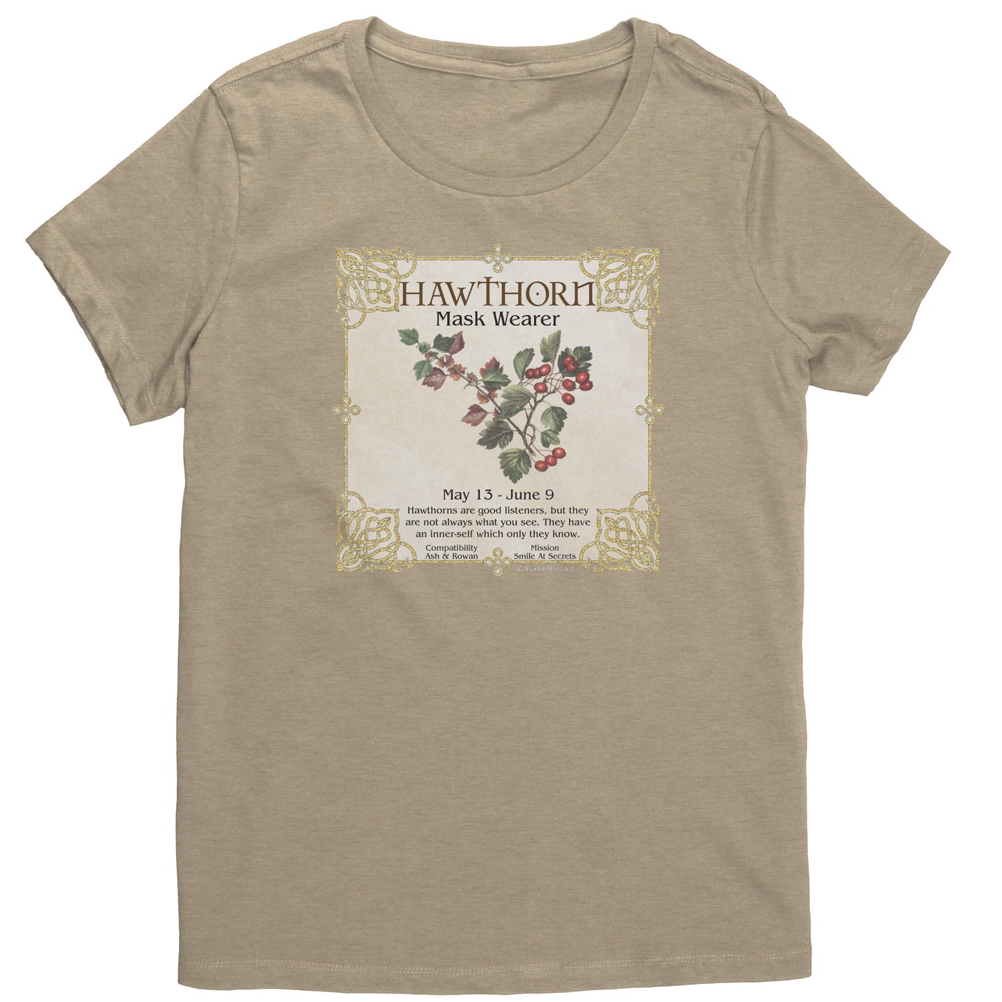 Celtic Tree Zodiac Women's T-shirt - Hawthorn