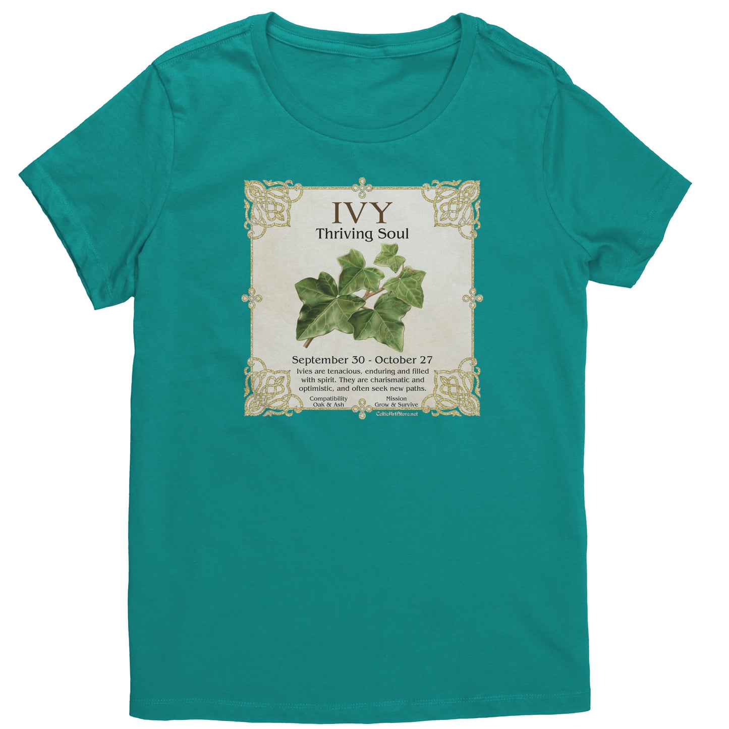 Celtic Tree Zodiac Women's T-shirt - Ivy