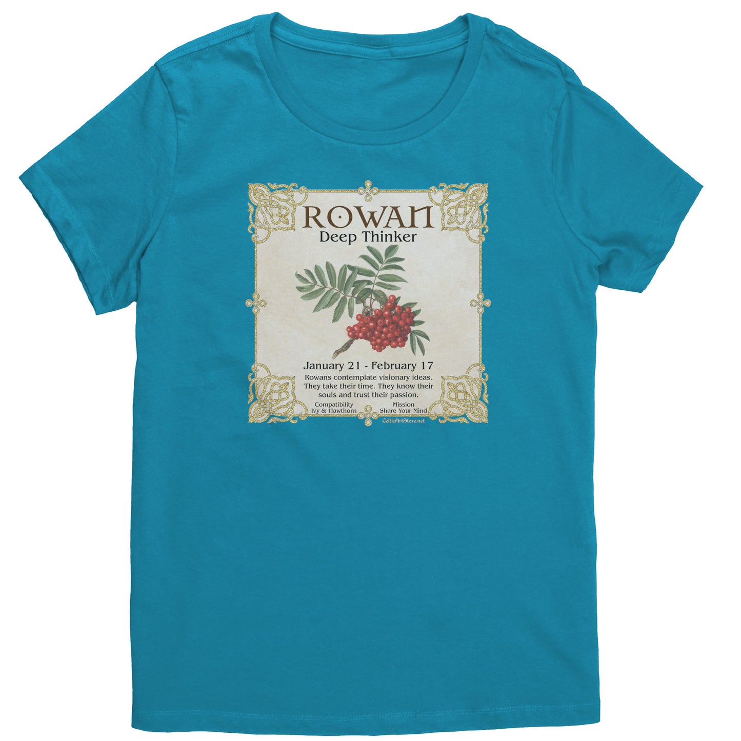 Celtic Tree Zodiac Women's T-shirt - Rowan