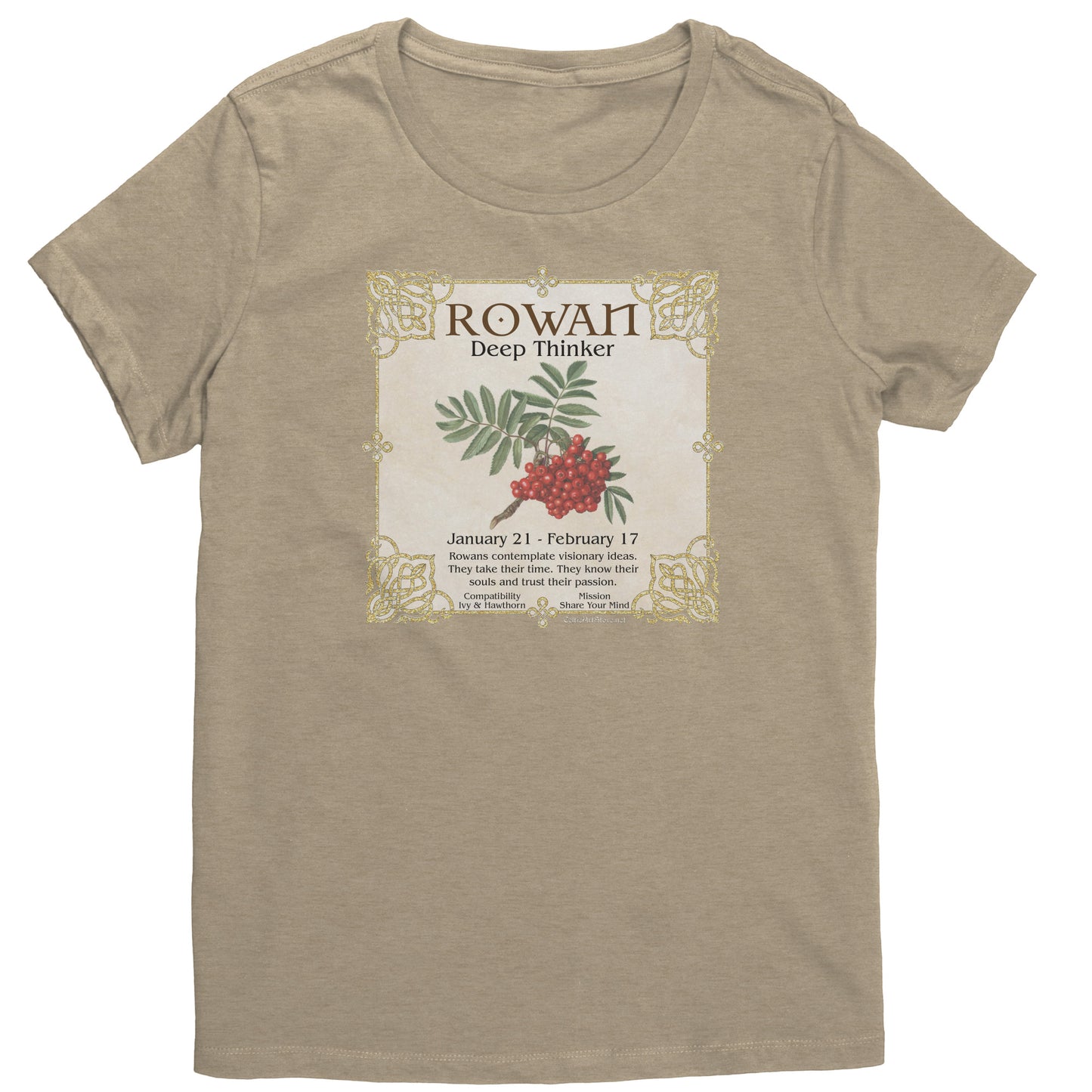 Celtic Tree Zodiac Women's T-shirt - Rowan