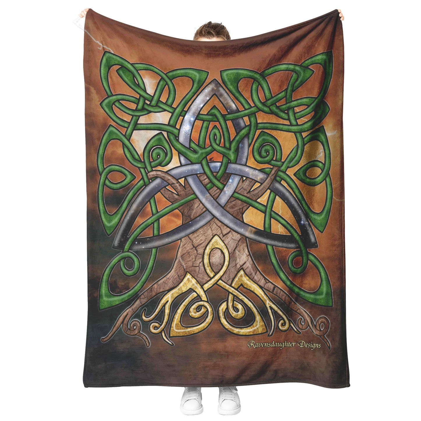 Celtic Trinity Tree - Samhain Fleece Blanket
