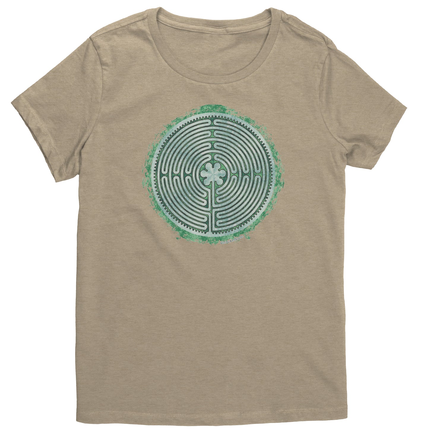 Chartres Labyrinth Green Grunge Women's T-shirt
