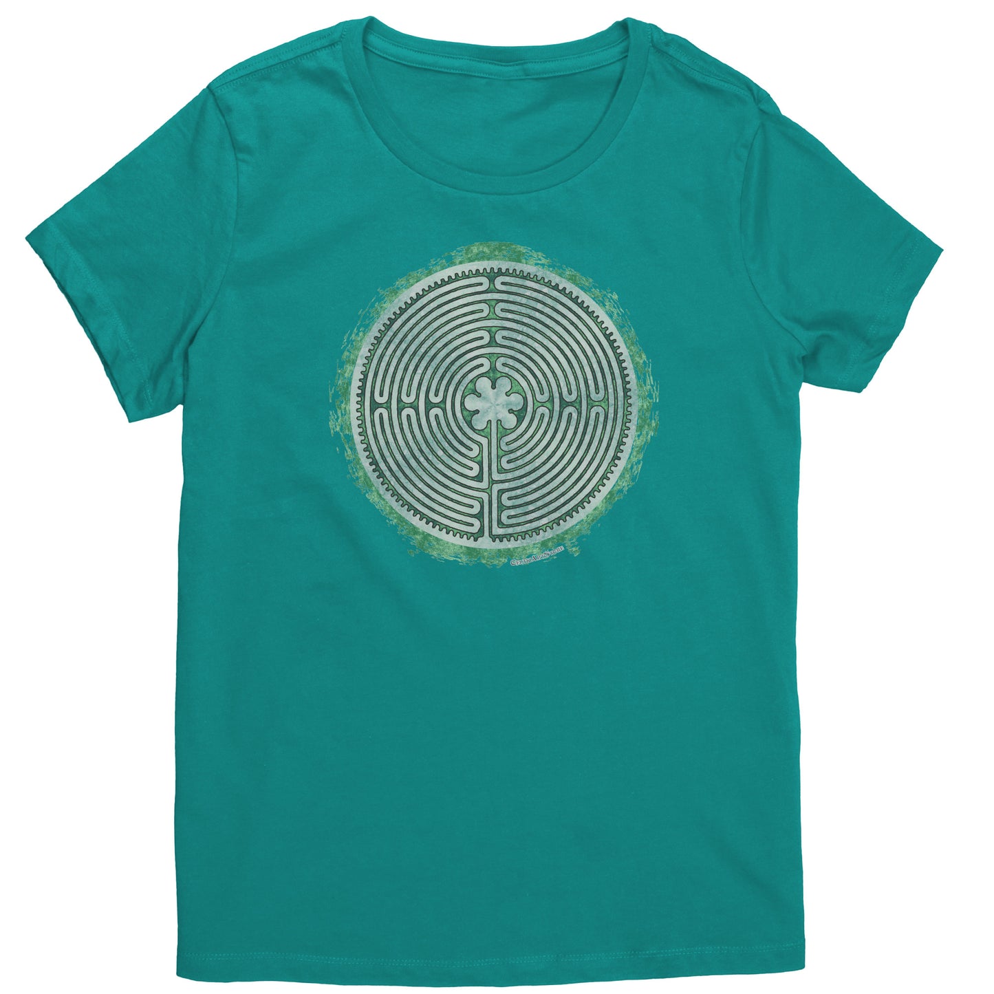 Chartres Labyrinth Green Grunge Women's T-shirt