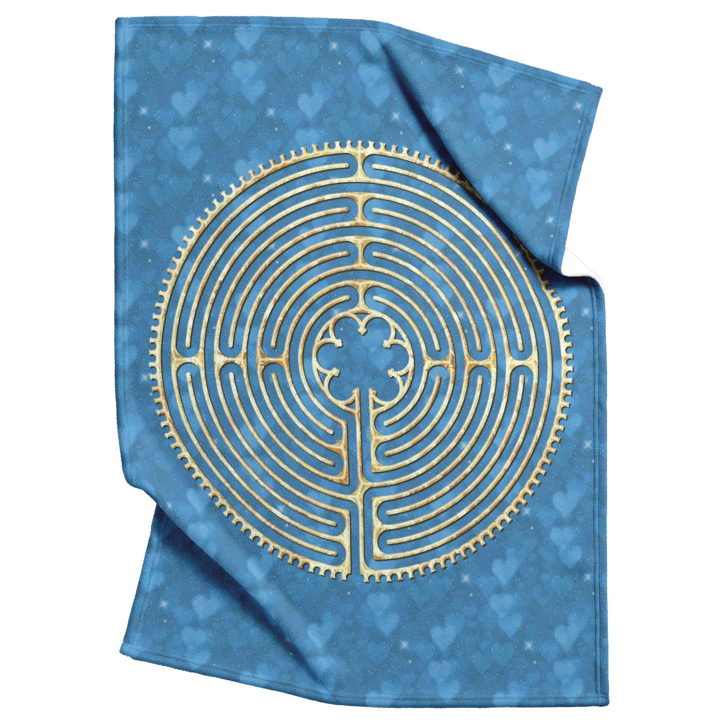 Chartres Labyrinth Therapy Blanket - Blue