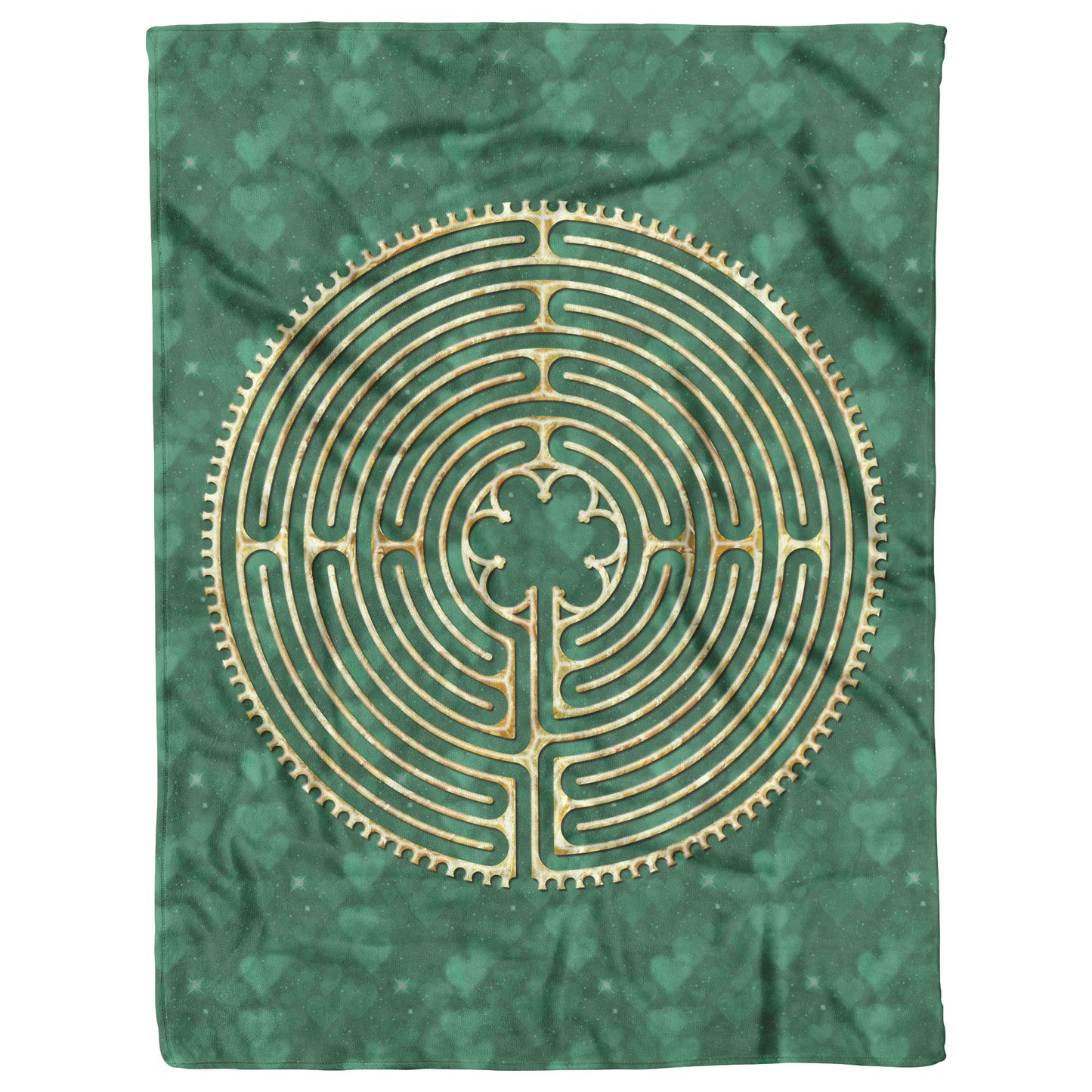 Chartres Labyrinth Therapy Blanket - Green