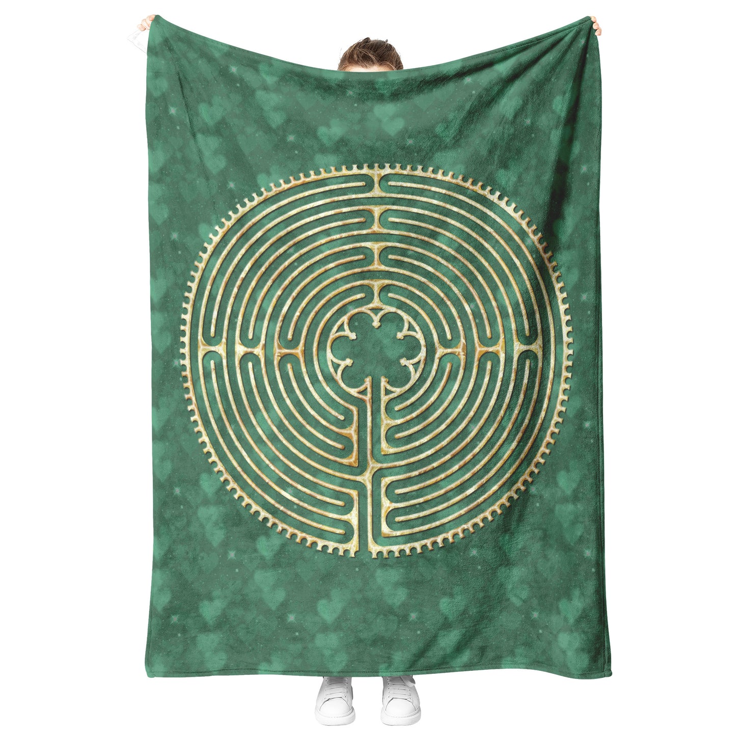 Chartres Labyrinth Therapy Blanket - Green