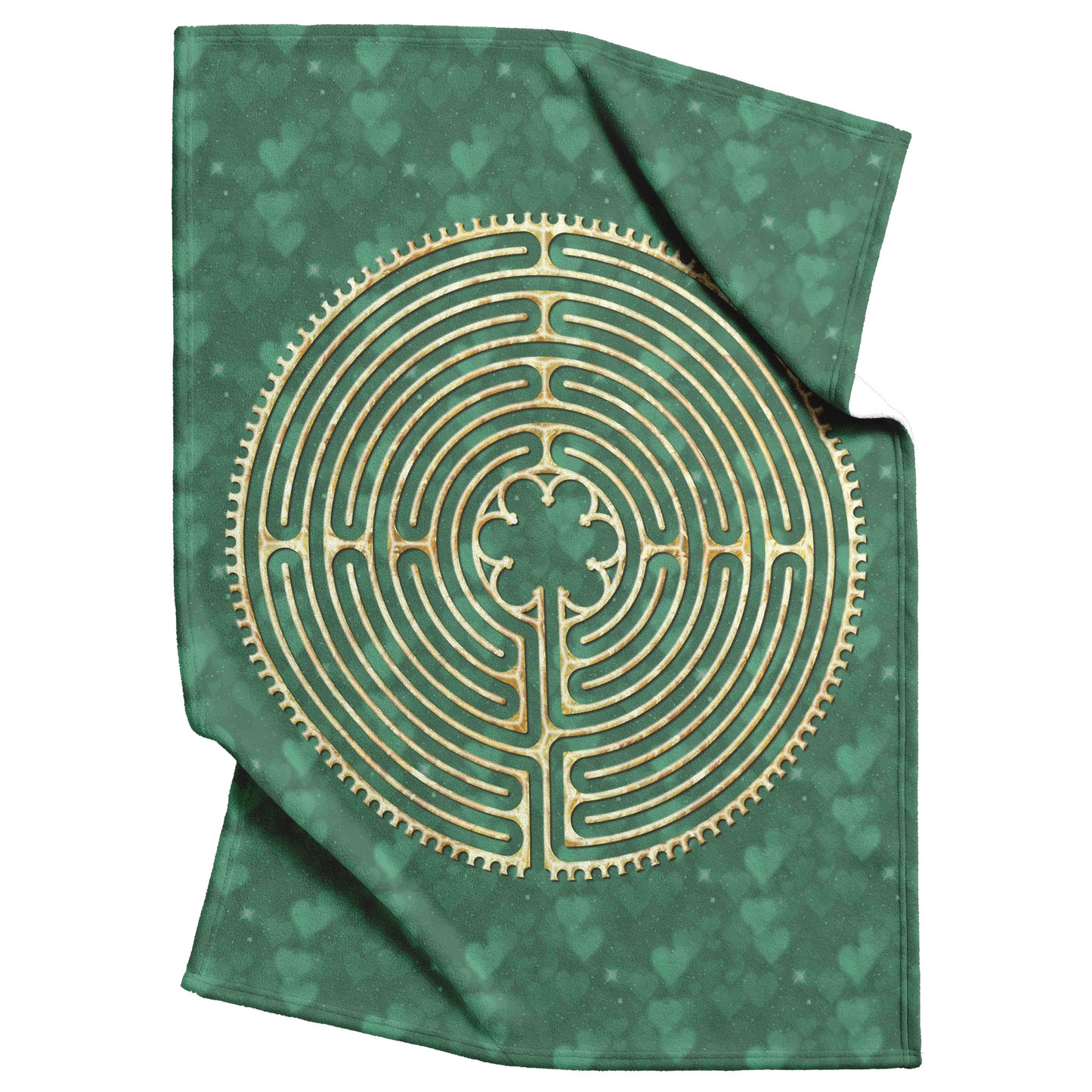 Chartres Labyrinth Therapy Blanket - Green