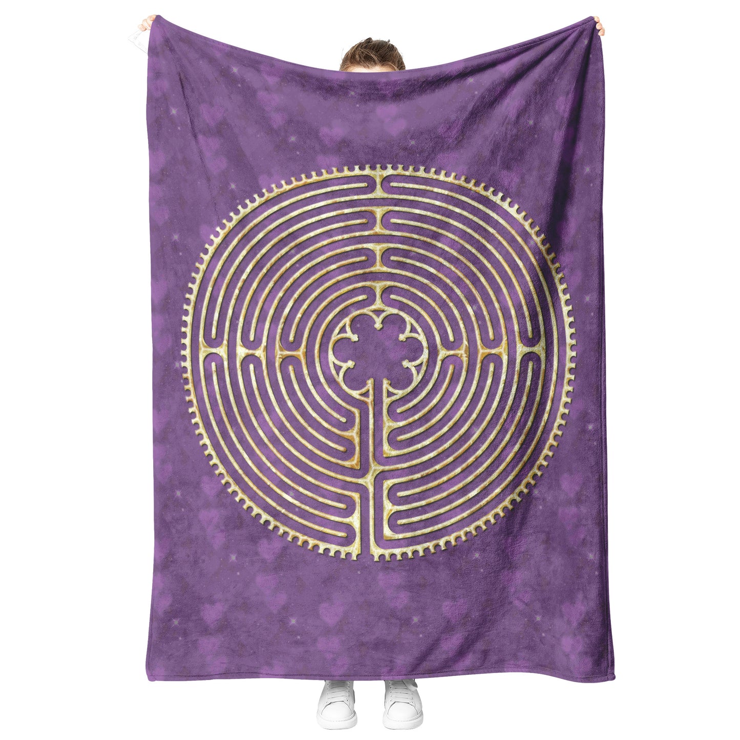 Chartres Labyrinth Therapy Blanket - Purple
