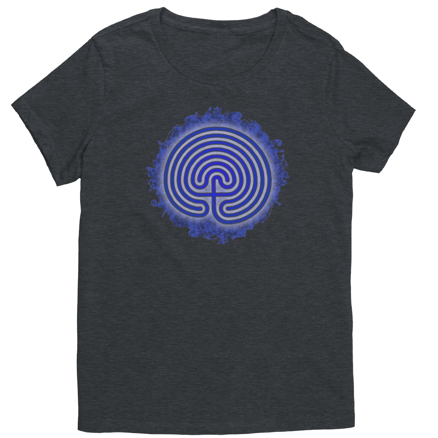 Cretian Labyrinth Blue Grunge Women's T-shirt