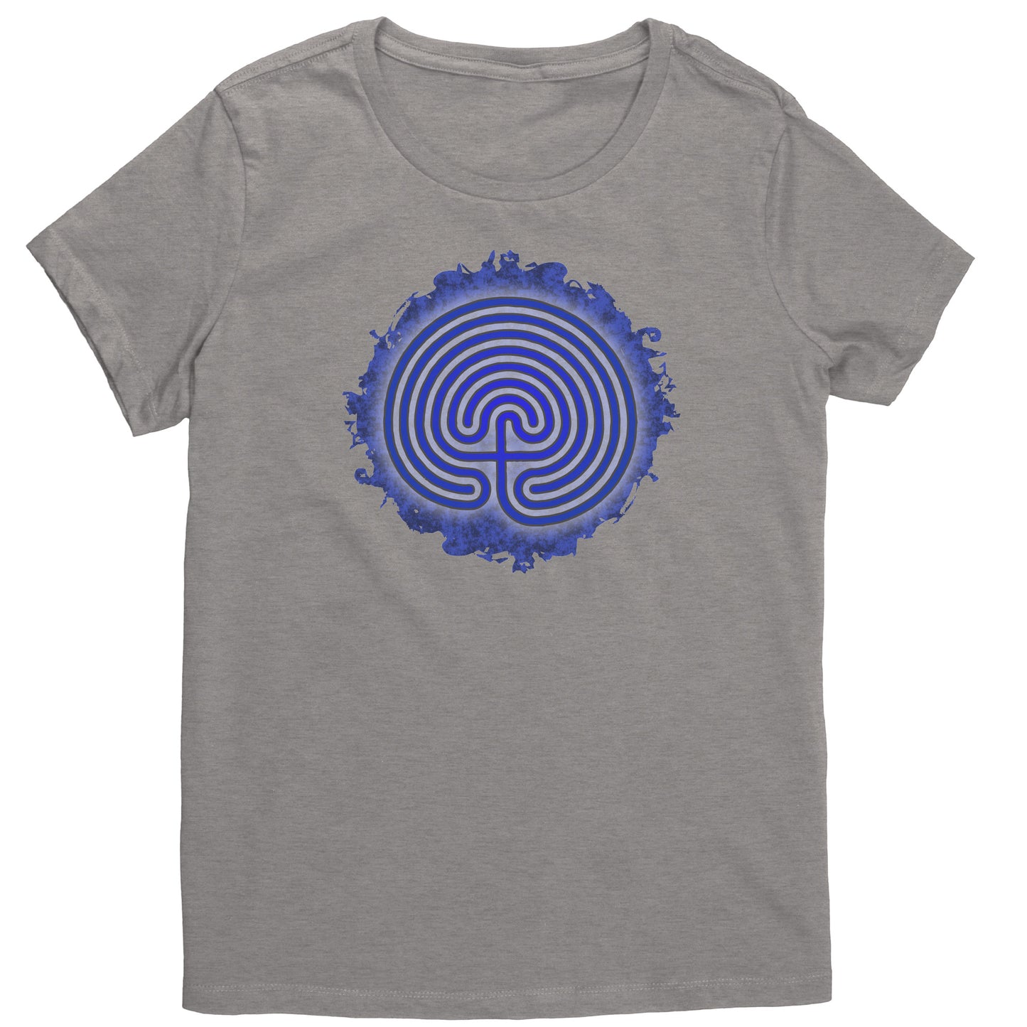 Cretian Labyrinth Blue Grunge Women's T-shirt