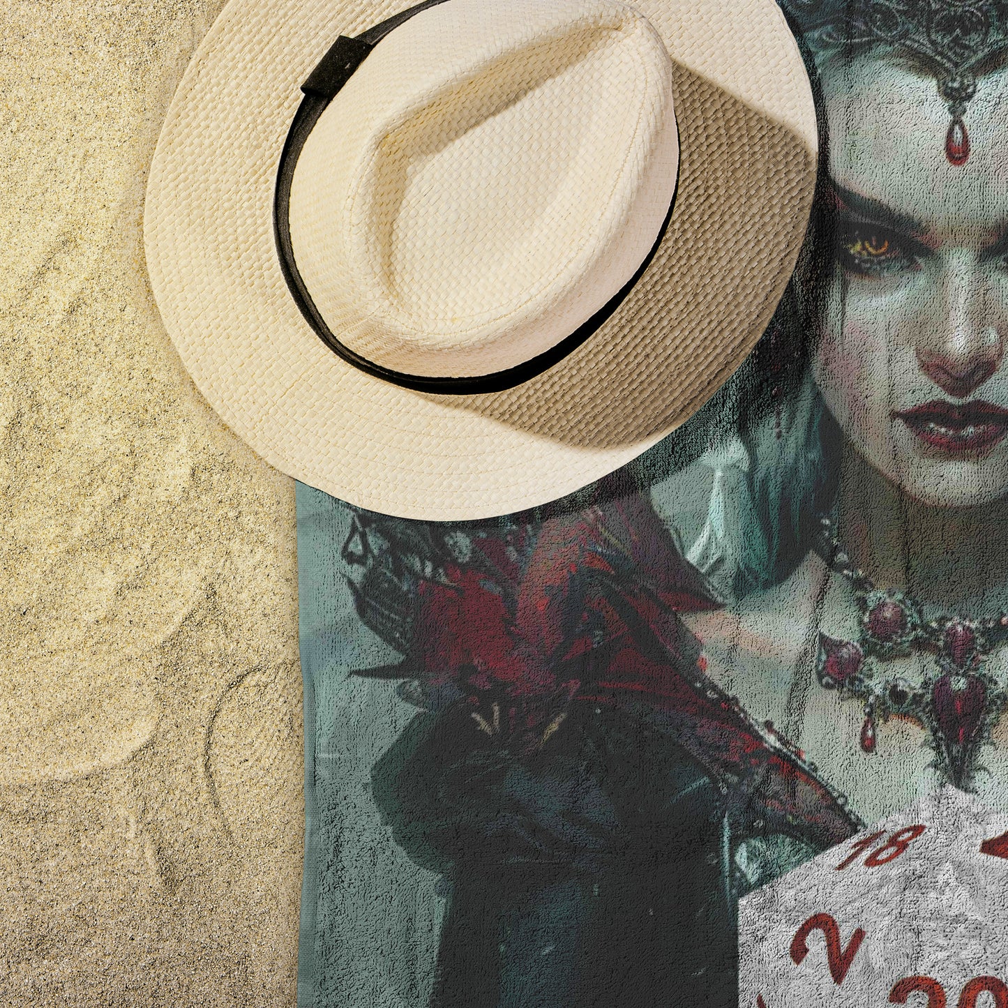 Crystal Queen D20 Art Beach Towel
