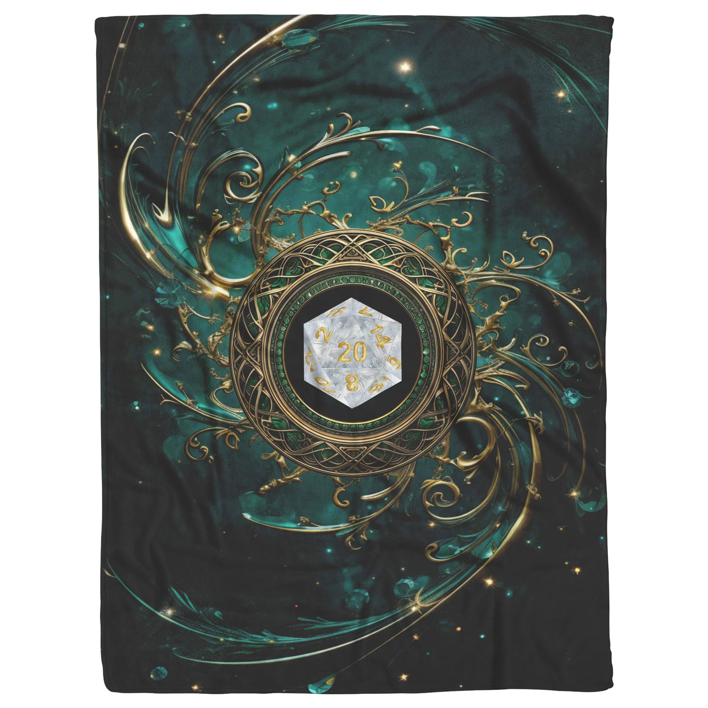 D20 Celtic Swirl Fleece Blanket