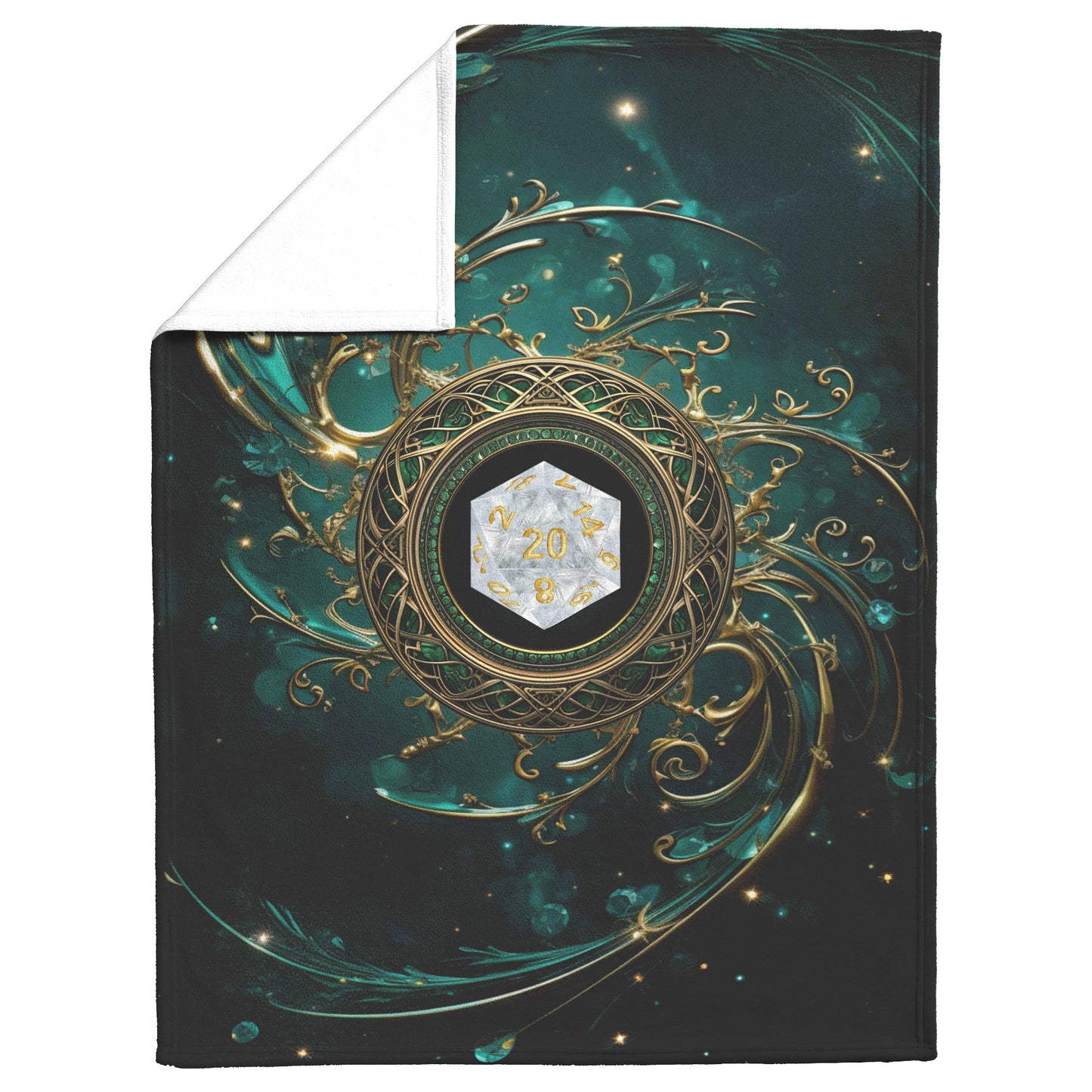 D20 Celtic Swirl Fleece Blanket