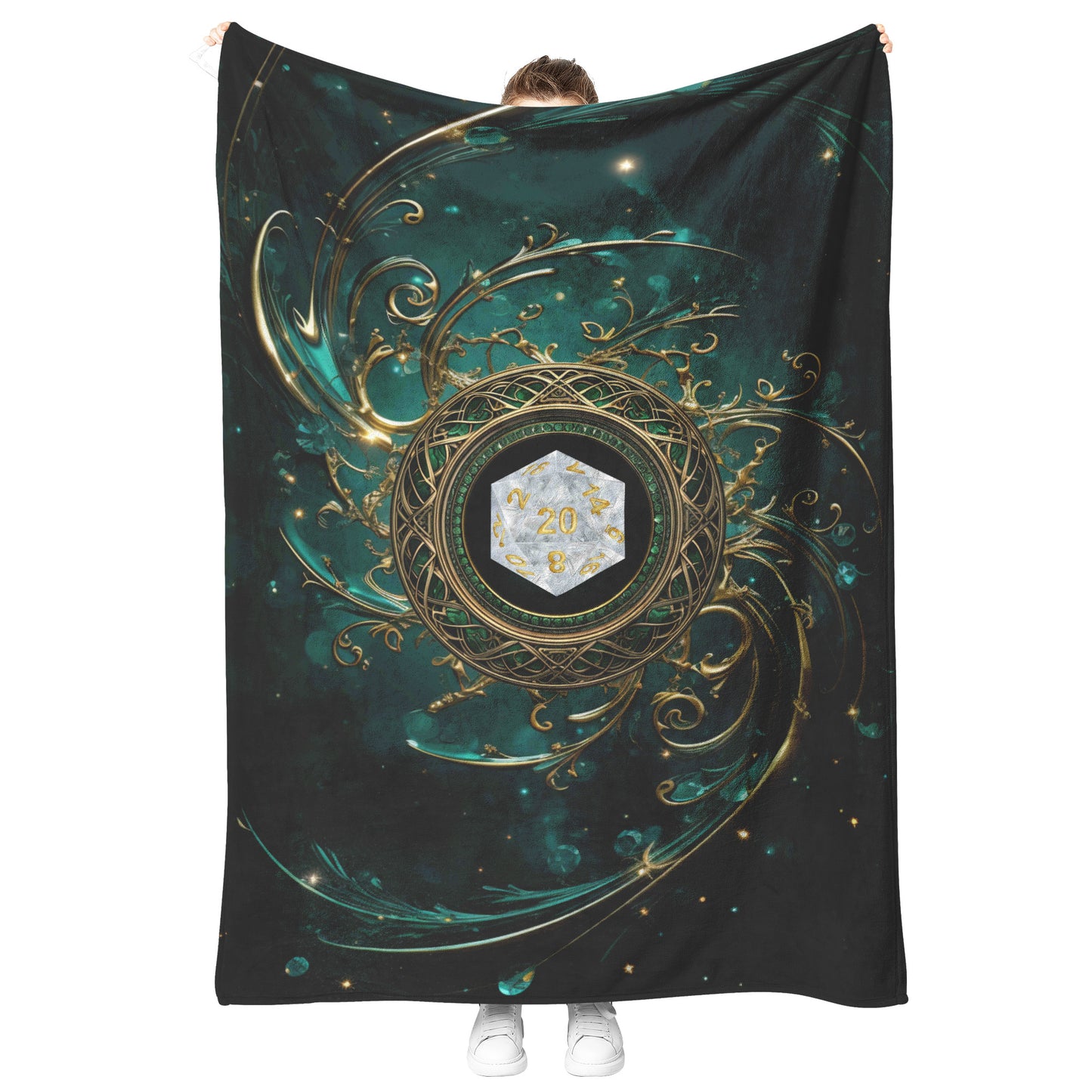 D20 Celtic Swirl Fleece Blanket