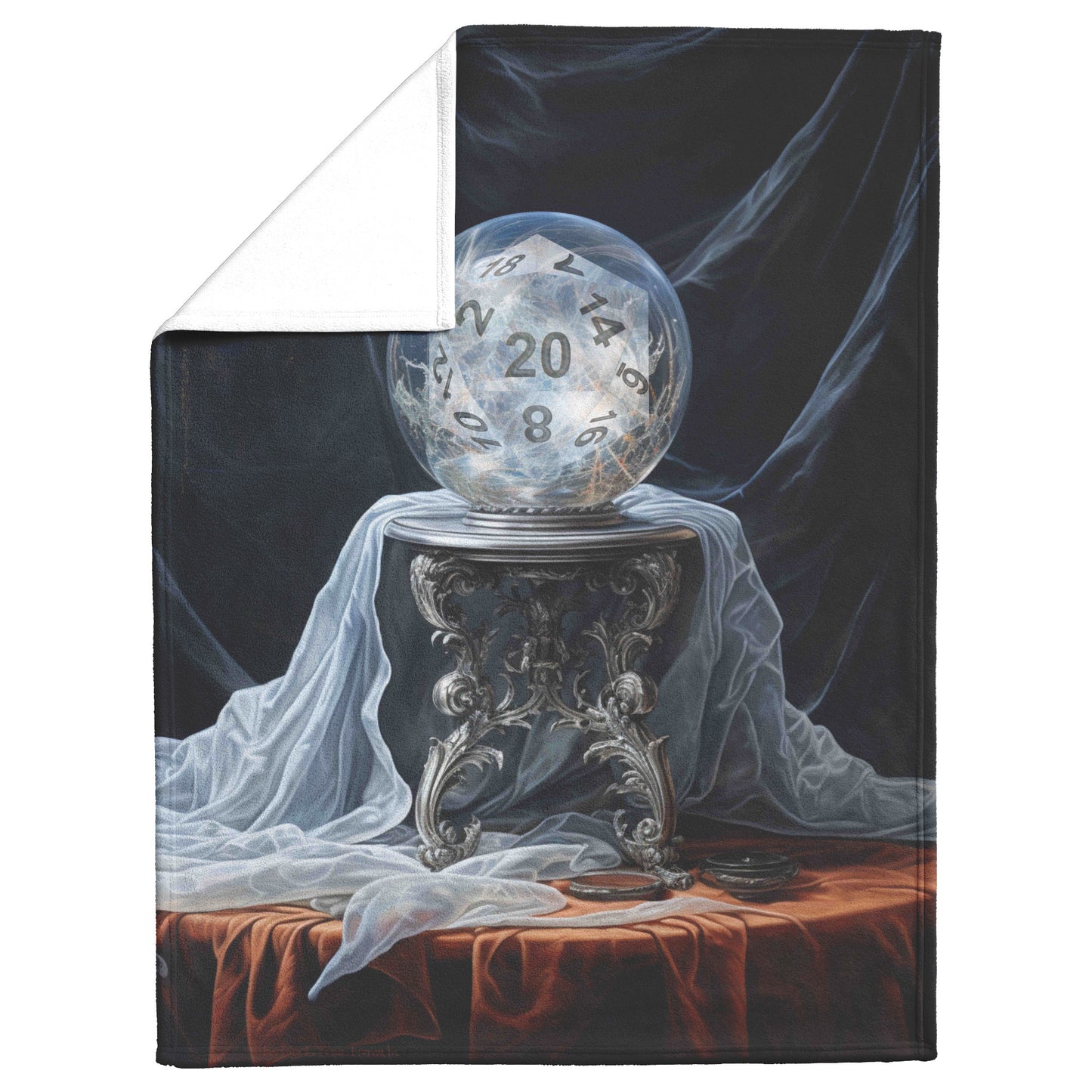 D20 Crystal Ball Fleece Blanket