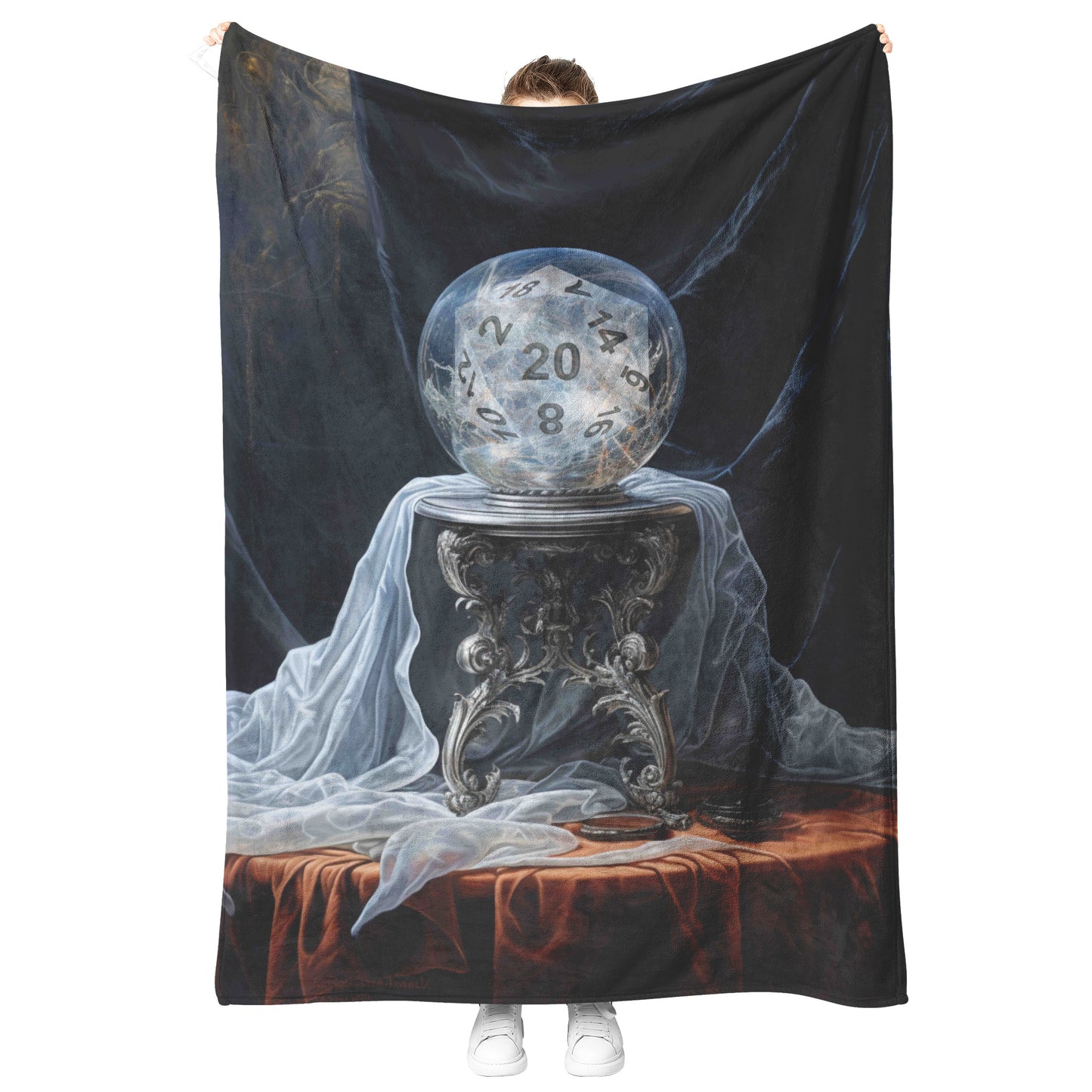 D20 Crystal Ball Fleece Blanket