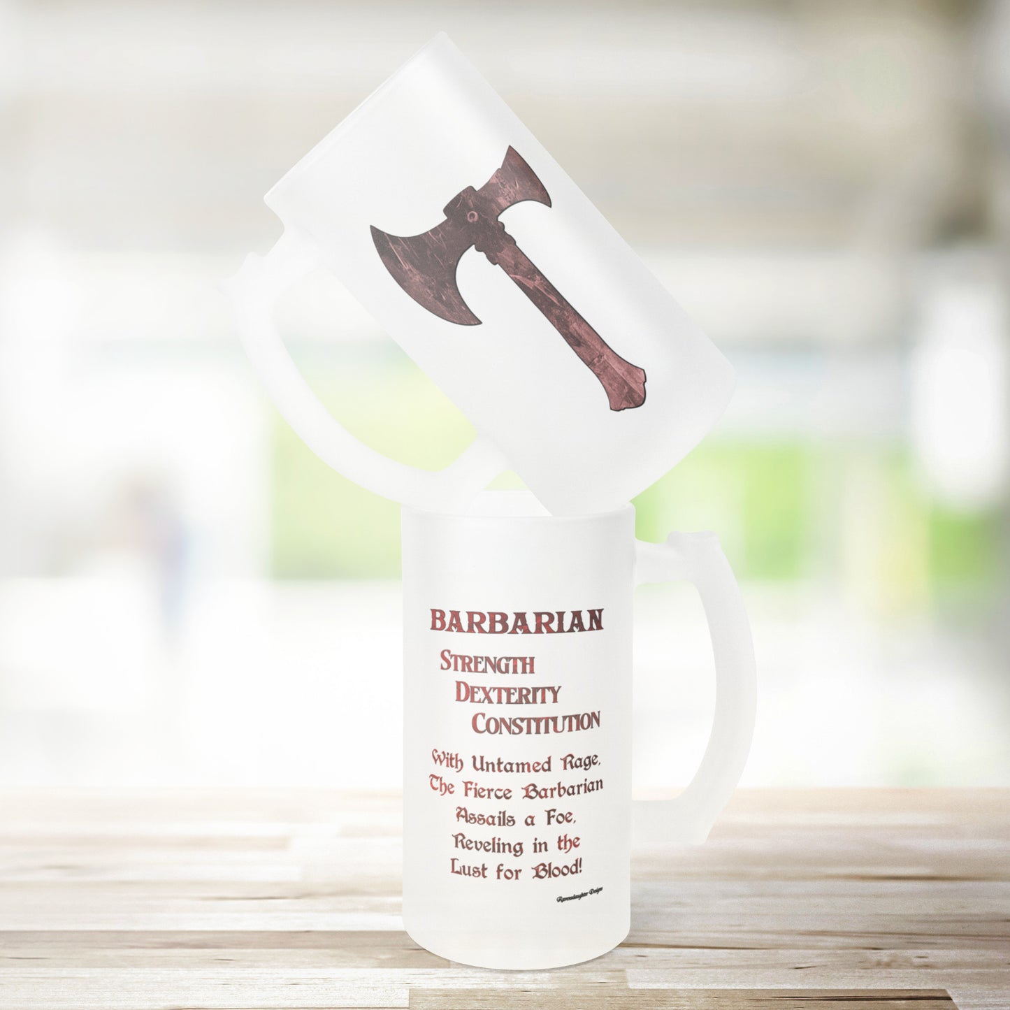 D&D Barbarian Frosted Mug