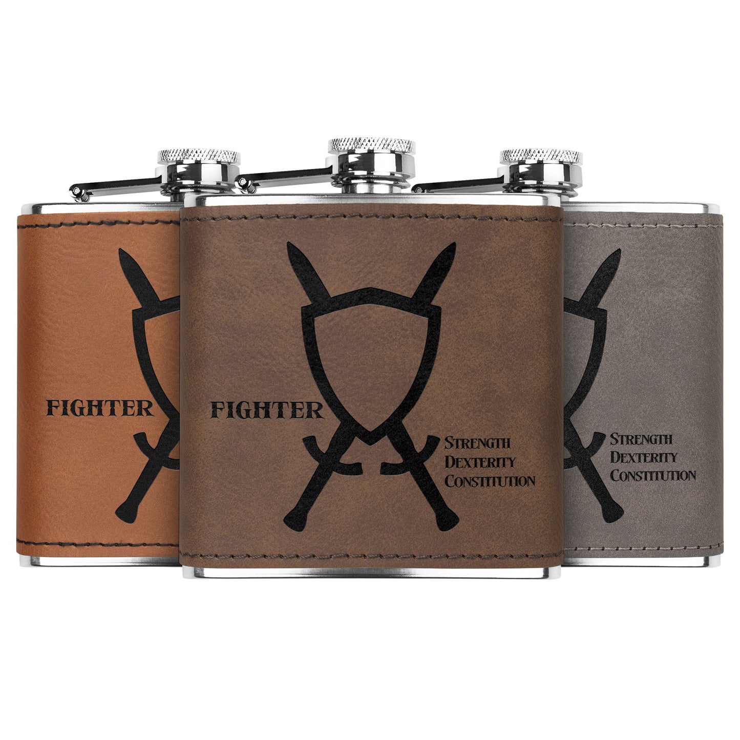 D&D Leatherette Flask - Fighter