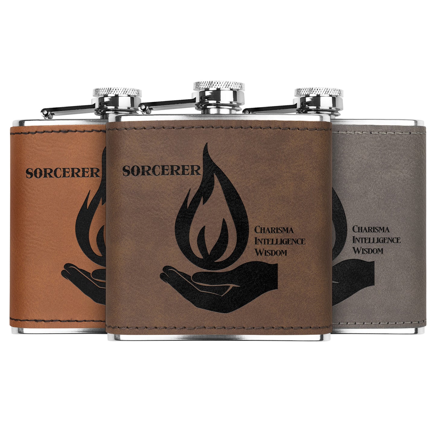 D&D Leatherette Flask - Sorcerer